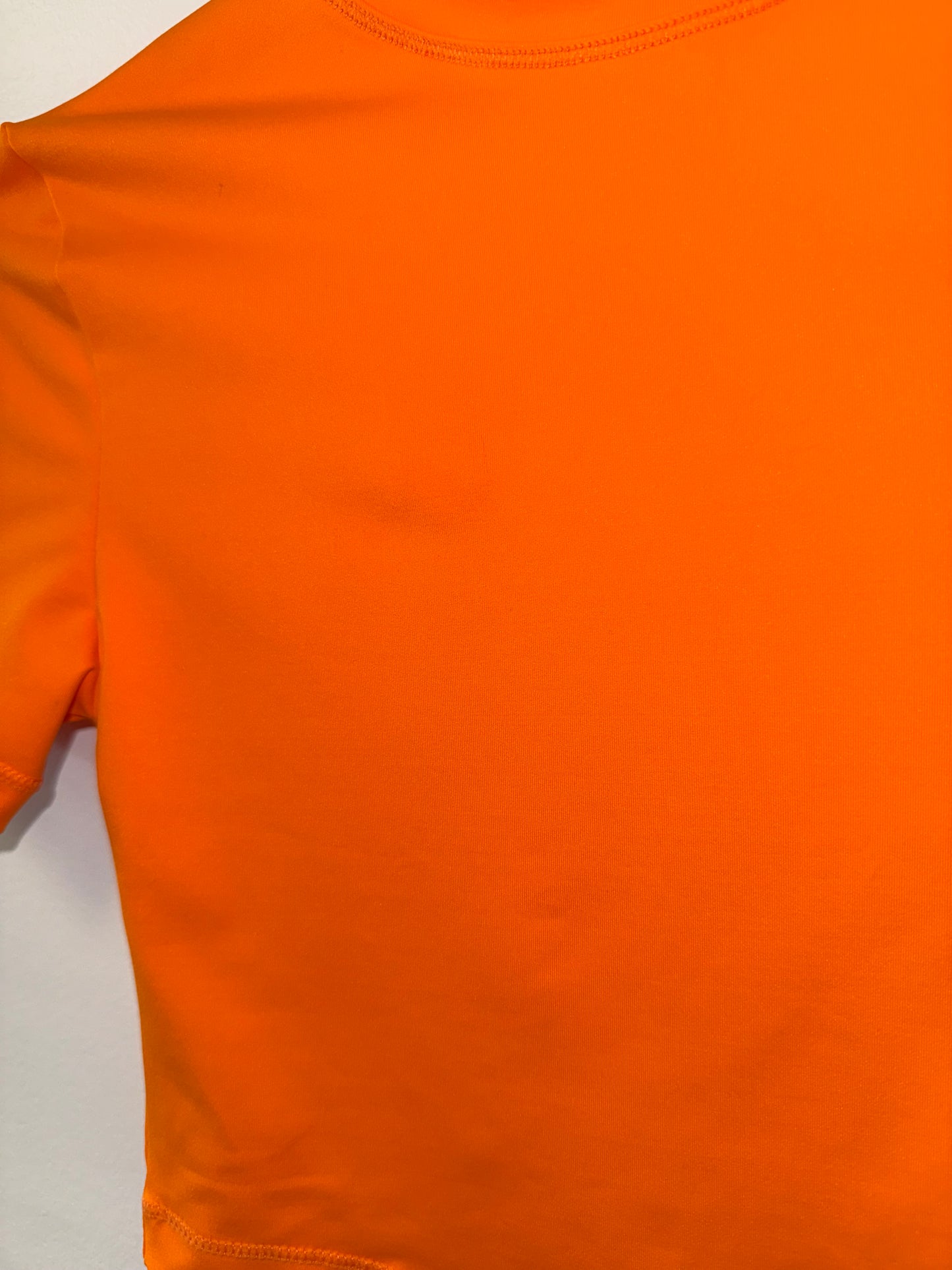 NWT SKIMS (XXS) Brand New Orange Recycled Swim Cropped Shirt