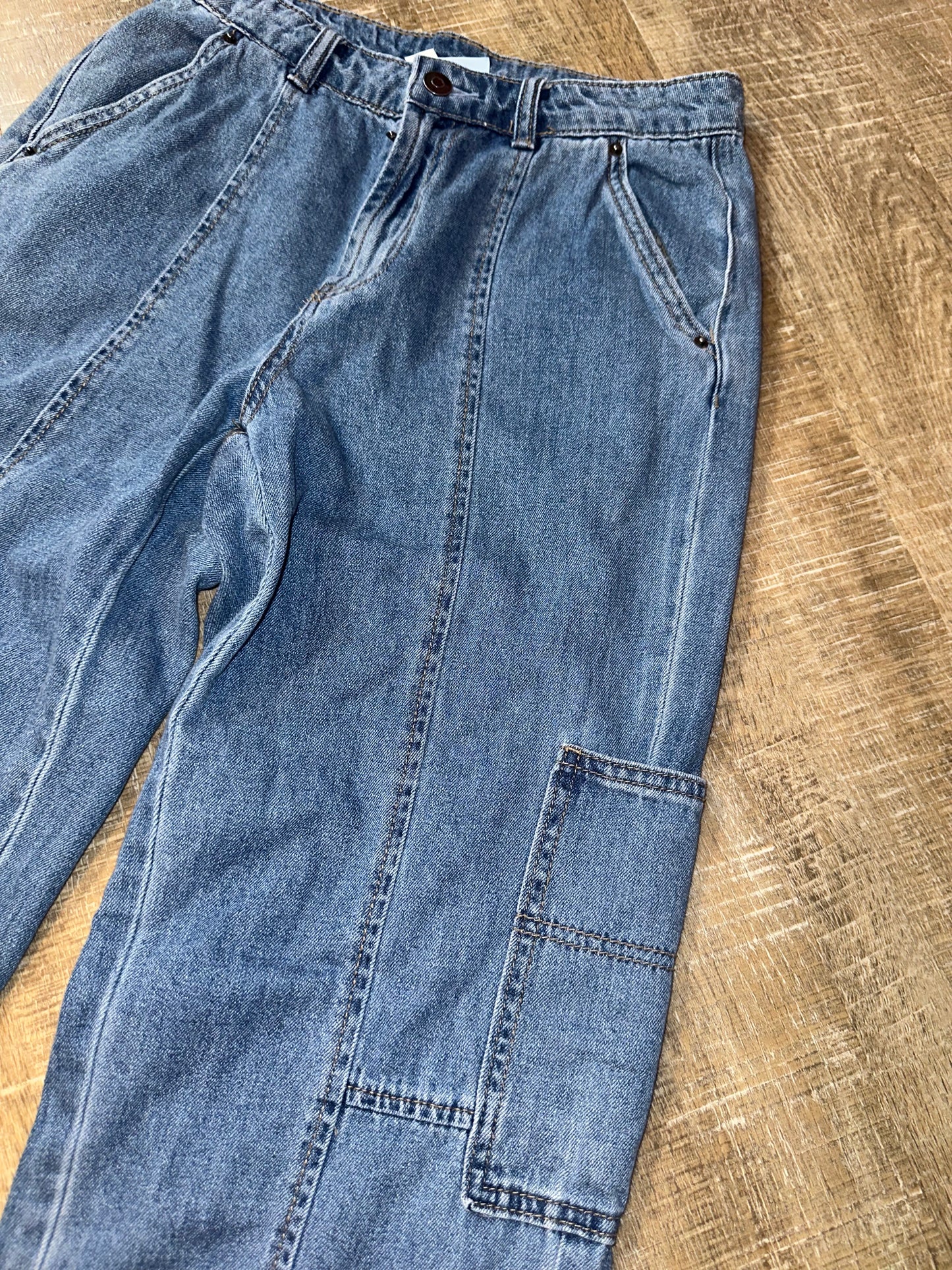 Future Collective with Reese Blustein (2) Denim Cargo Jeans