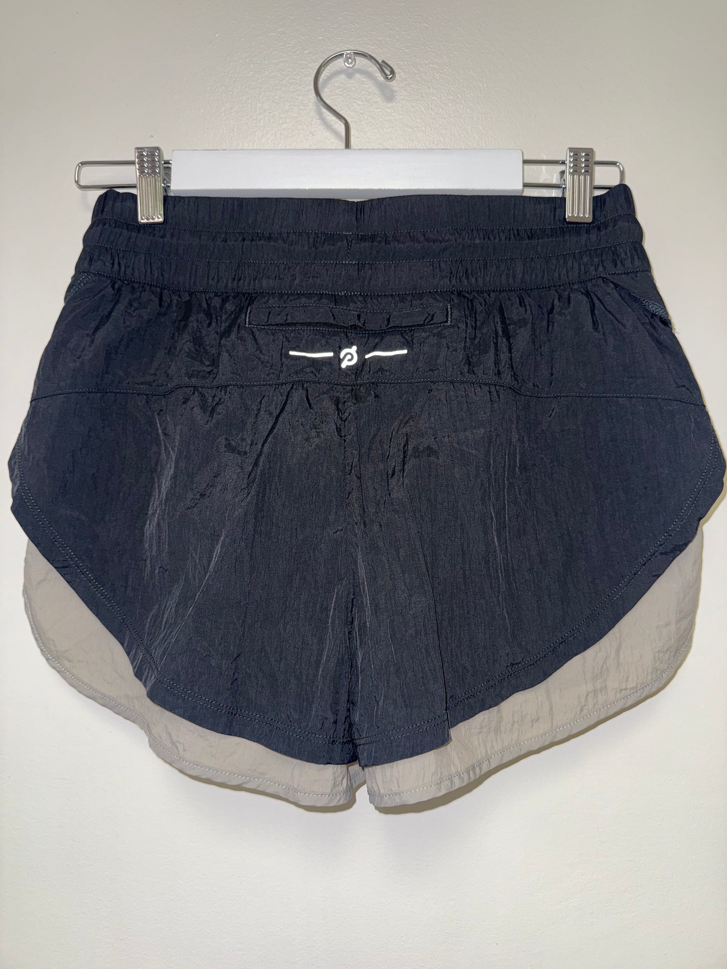 Peloton (Small) Black//Cream Sporty Layered Shorts