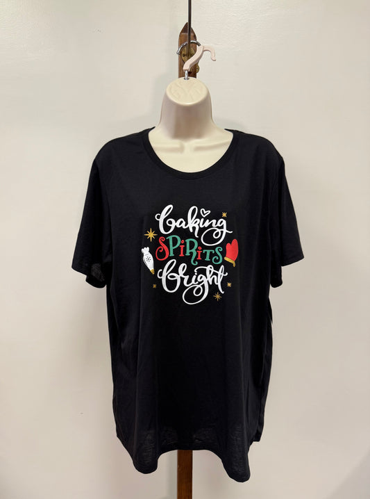 NWT Holiday Time (XXXL) Brand New Black Lightweight Christmas T-Shirt Apparel
