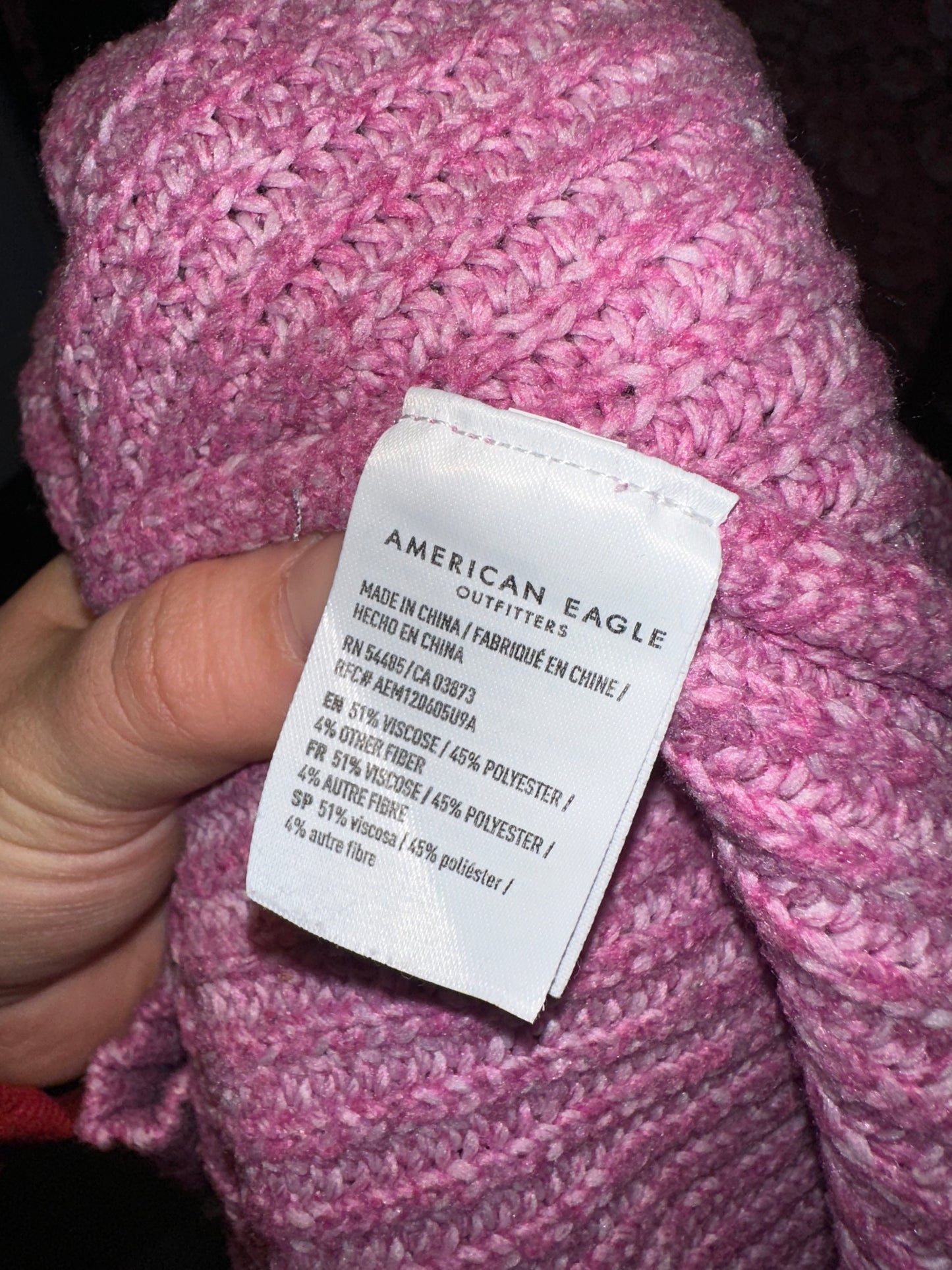 American Eagle (XL) Hot Pink Knit Sweater