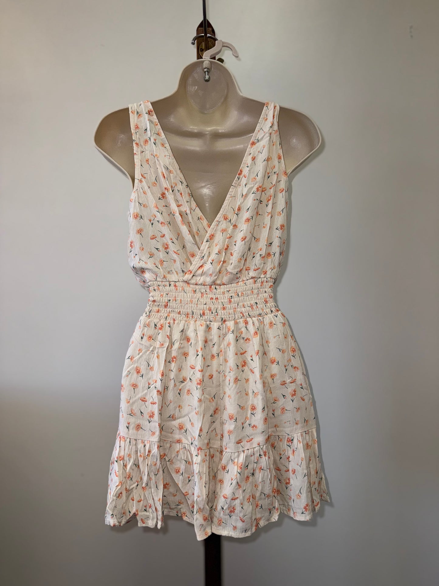 NWT American Eagle (XS) Brand New Cream Romper with Orange Floral Pattern