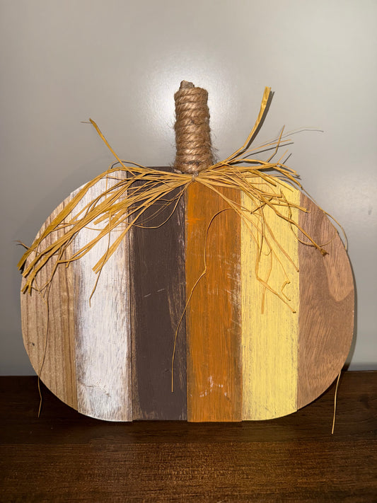 Hanging Wooden Pumpkin Decor
