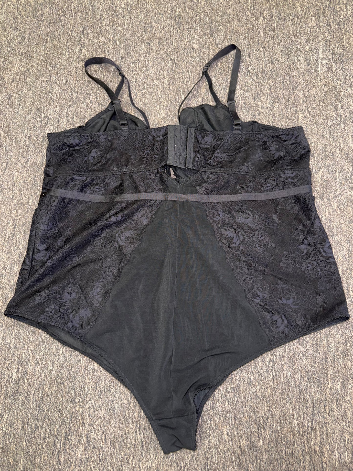 Torrid (3) Black Lace/Sheer Lingerie Bodysuit with Jewels
