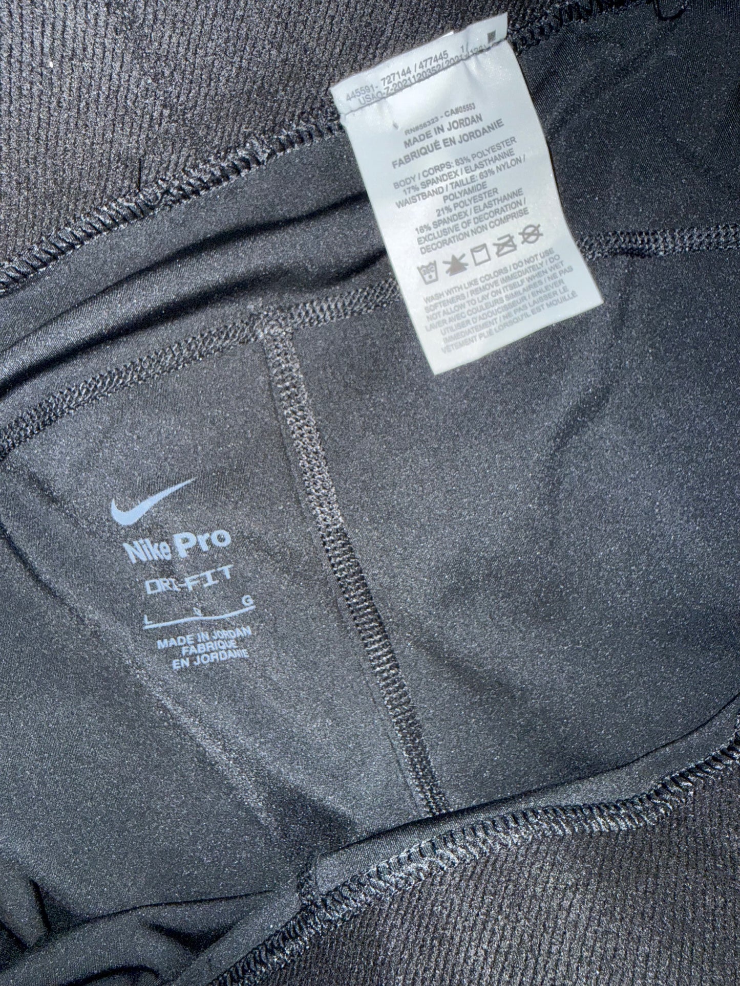 Nike Pro (Large) Black Dri-Fit Spandex
