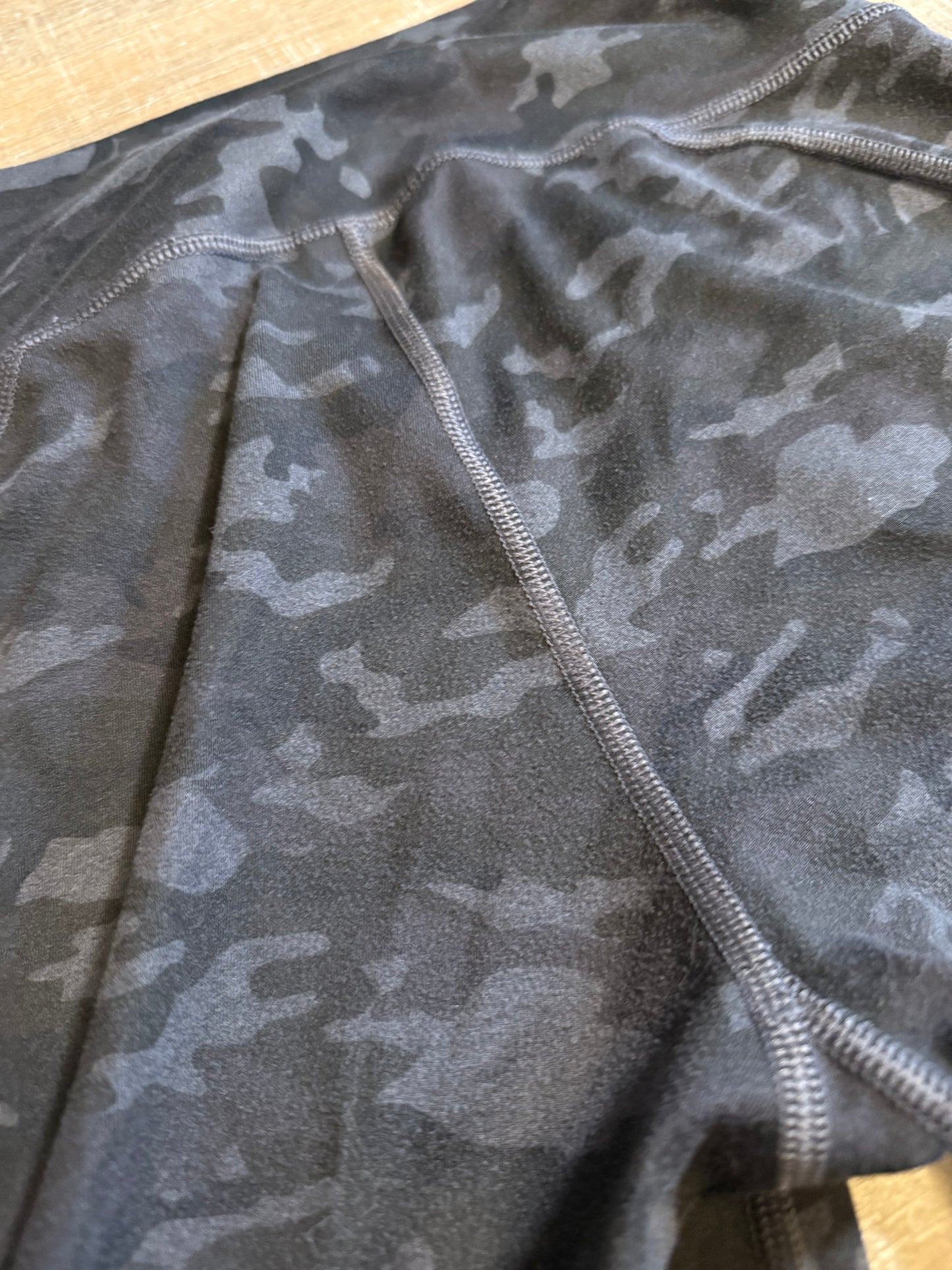 Fabletics (Medium) Black//Grey Camo Pattern Biker Shorts