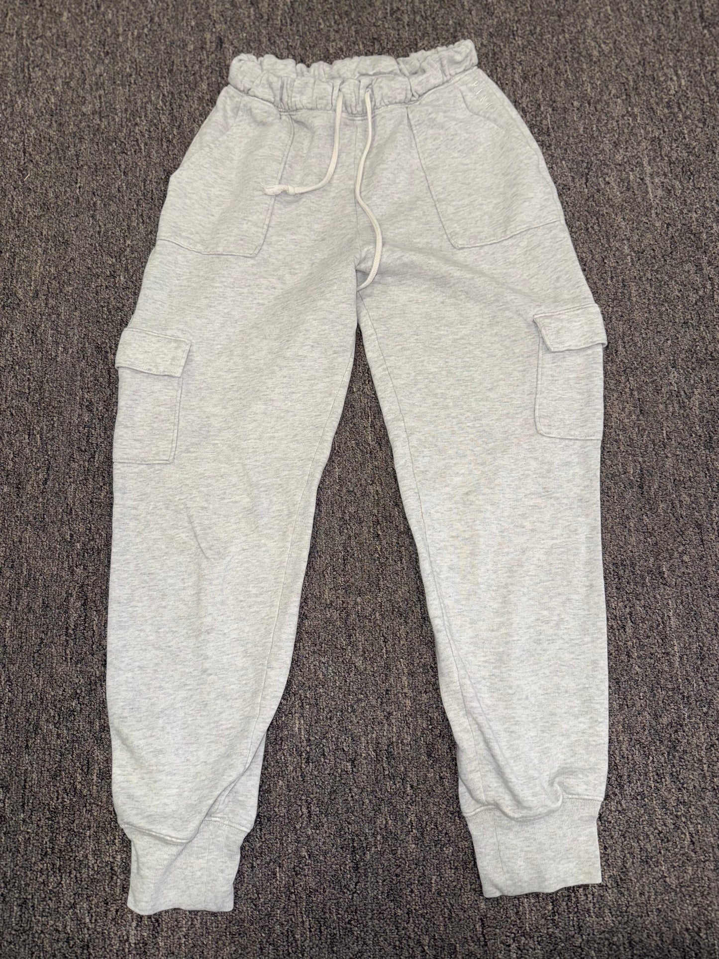 PINK Victoria's Secret (XS) Grey Drawstring Cargo Jogger Sweatpants