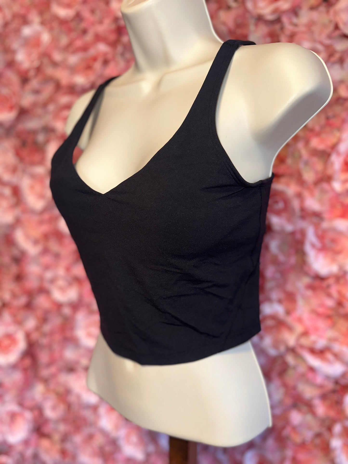 lululemon Athletica (8) Black Align Cropped Tank Top