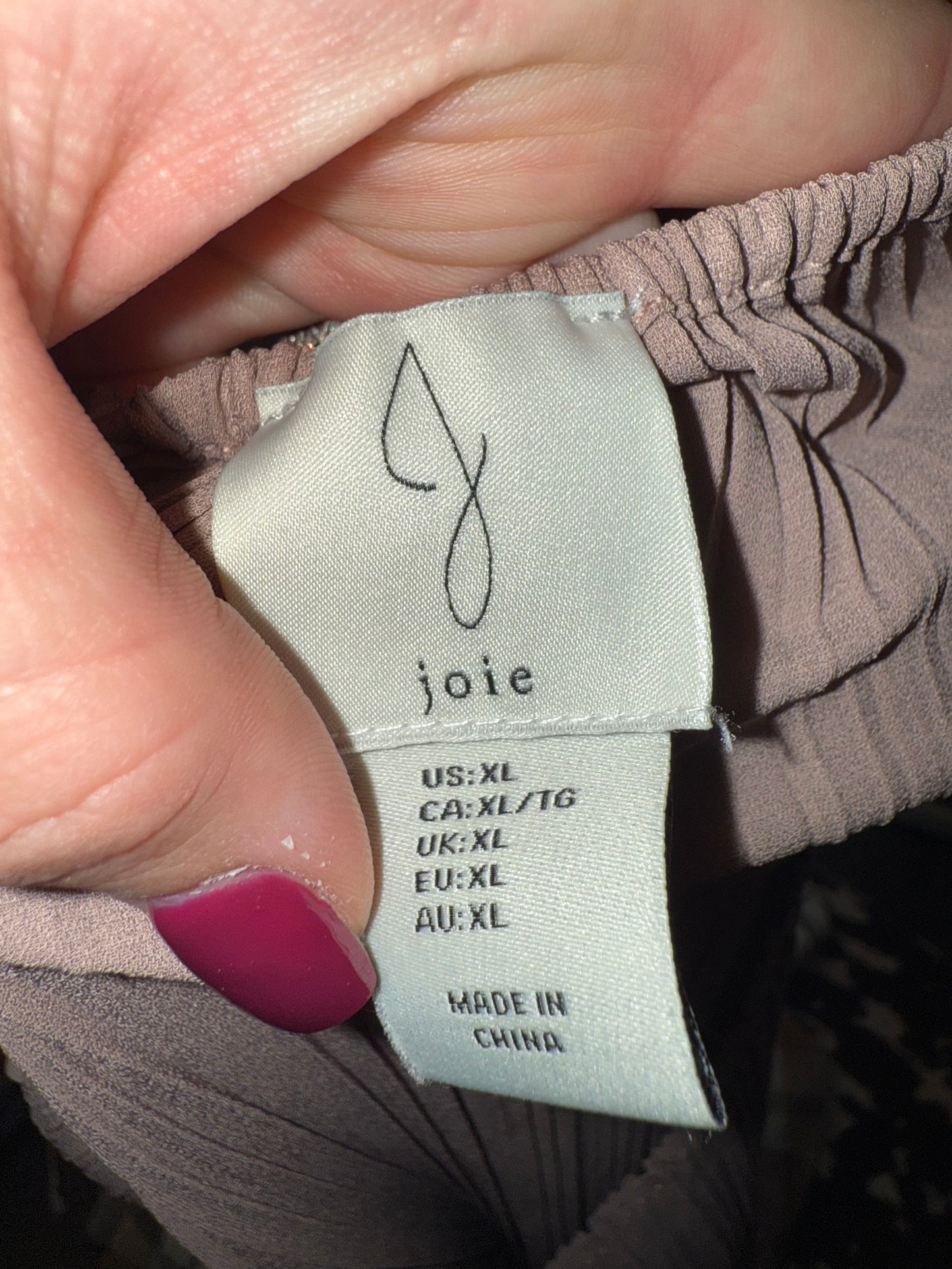 Joie (XL) Brown Ribbed Sleeveless Blouse