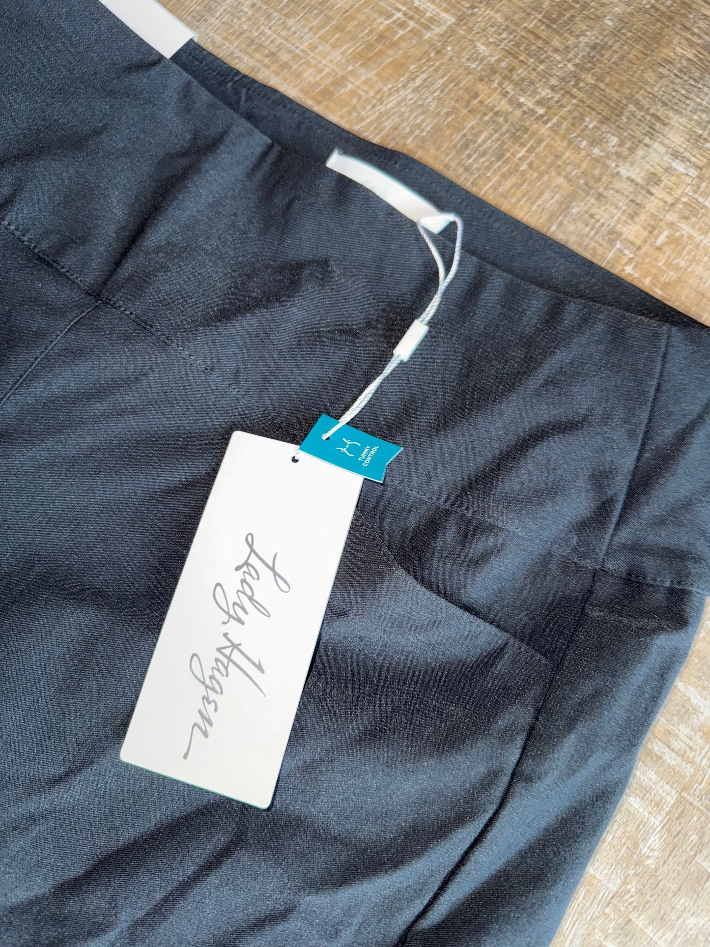 NWT Lady Hagen (Medium) Brand New Black Tummy Control Pull On Ankle Pants