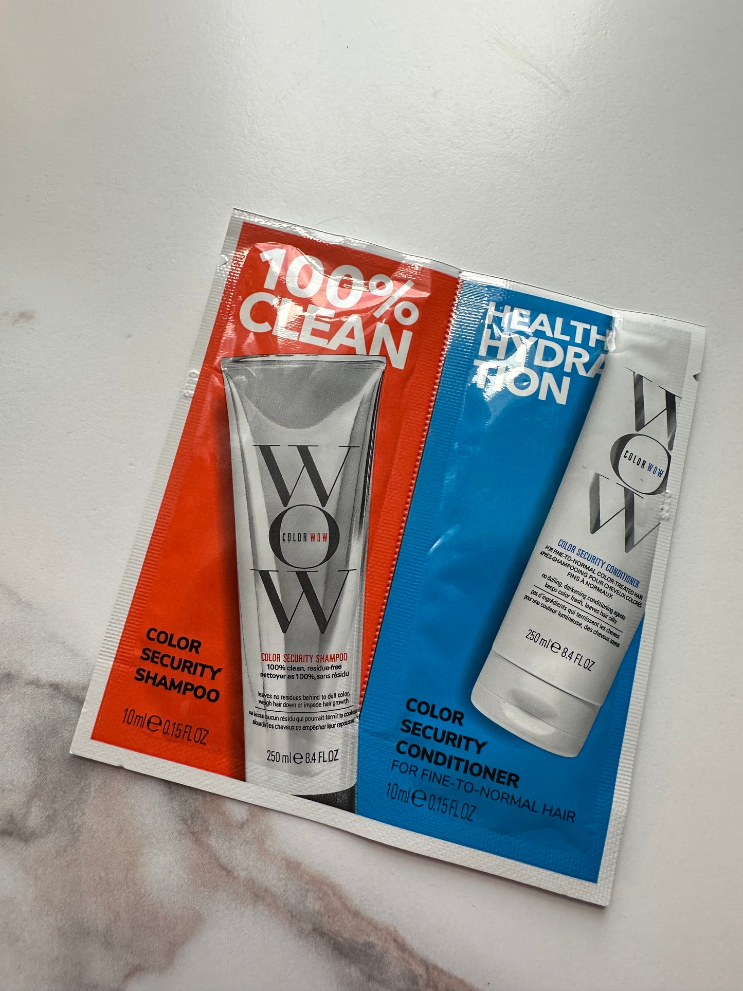 WOW Brand New 2 Piece Colored Hair Shampoo & Conditioner Sample