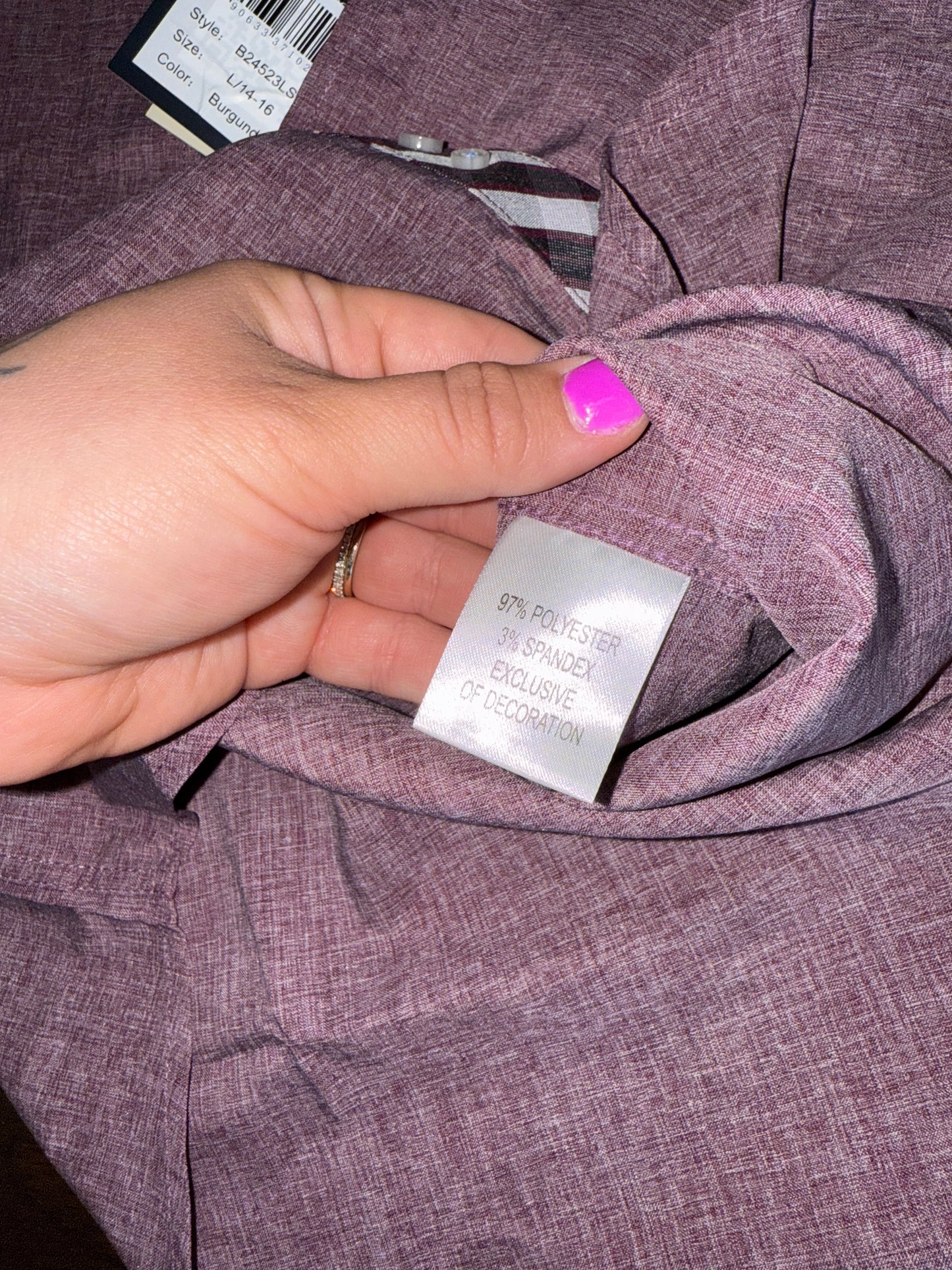 NWT Tailorbyrd (Large) Brand New Burgundy SPF 30 Button Up