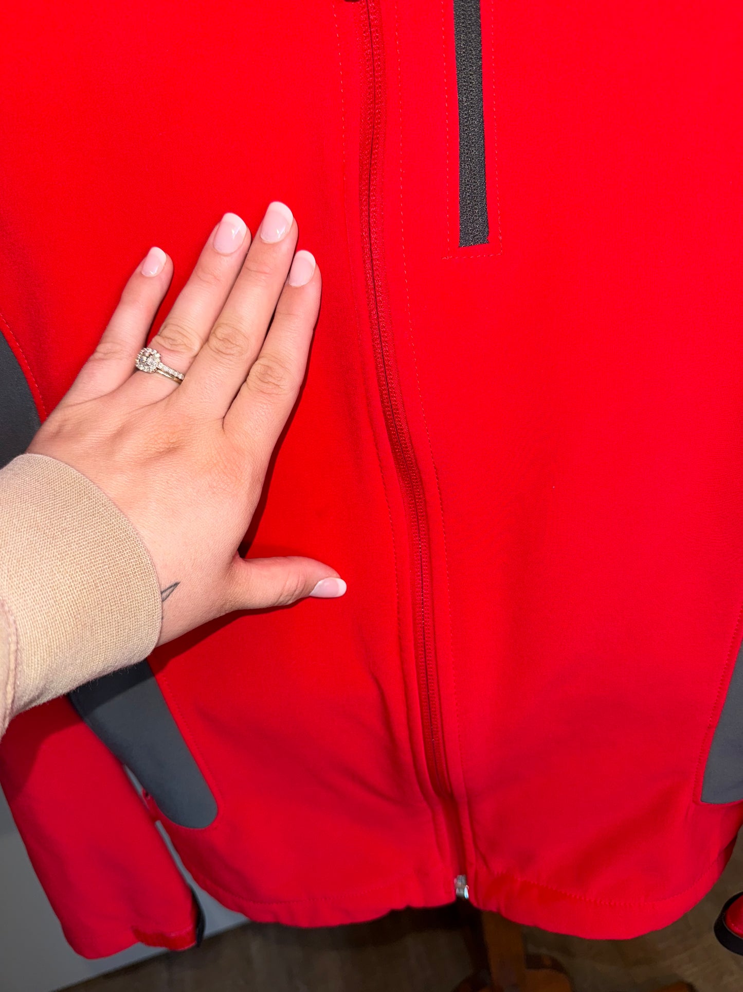 The North Face (Medium) Red//Grey Full Zip Outdoor Coat