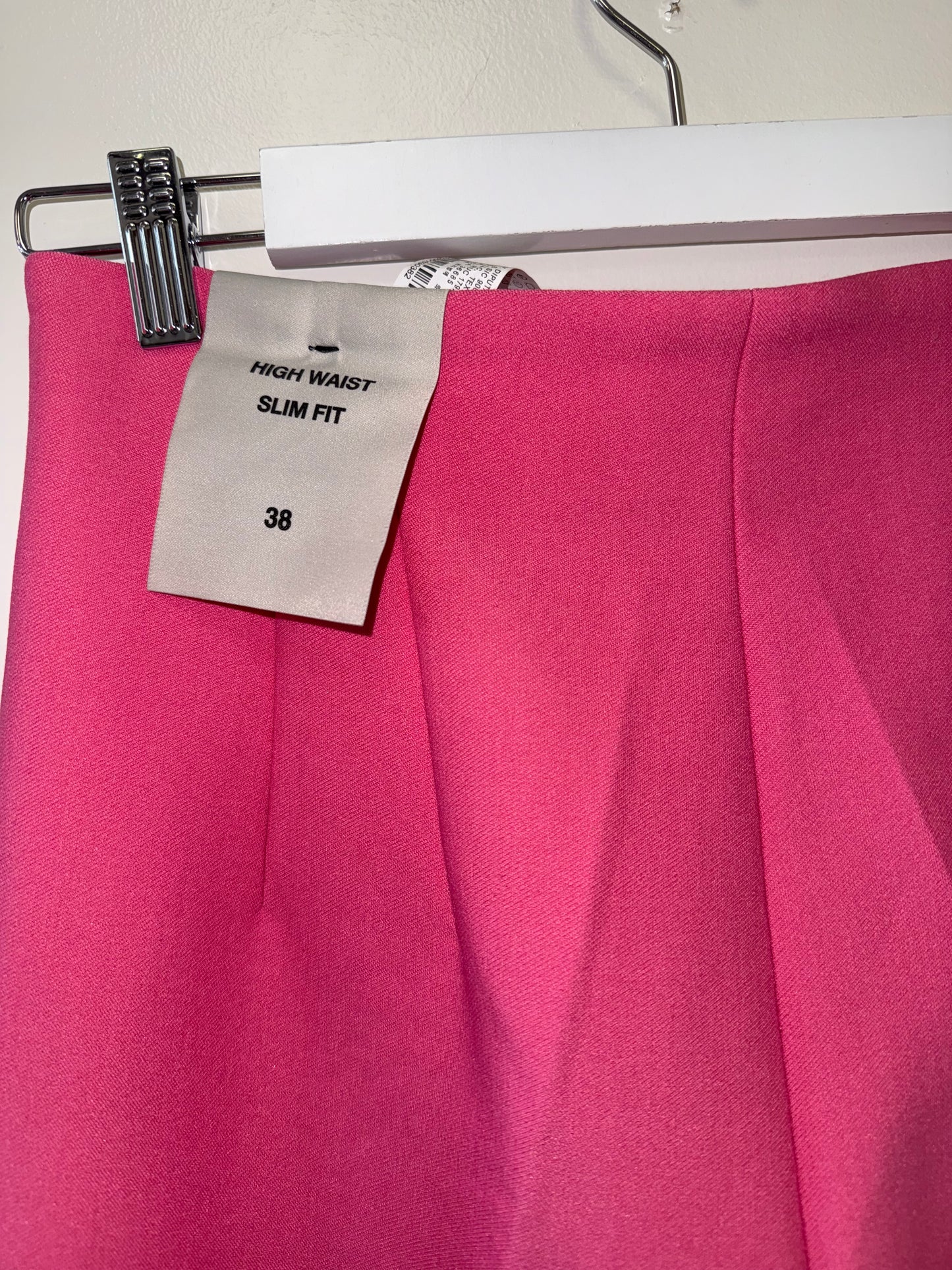 NWT Zara (6) Brand New Hot Pink High Rise Slim Fit Business Casual Pants