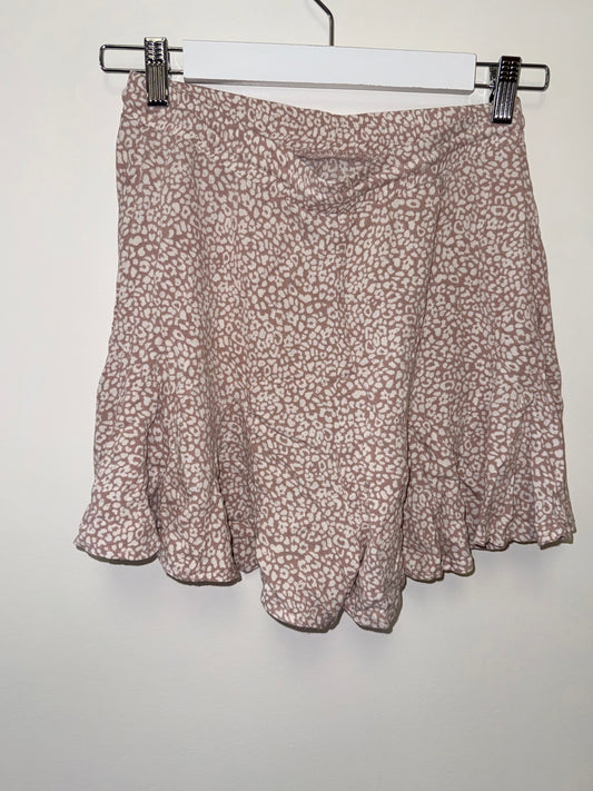 Urban Romantics (Small) Blush/White Cheetah Print Flowy Shorts