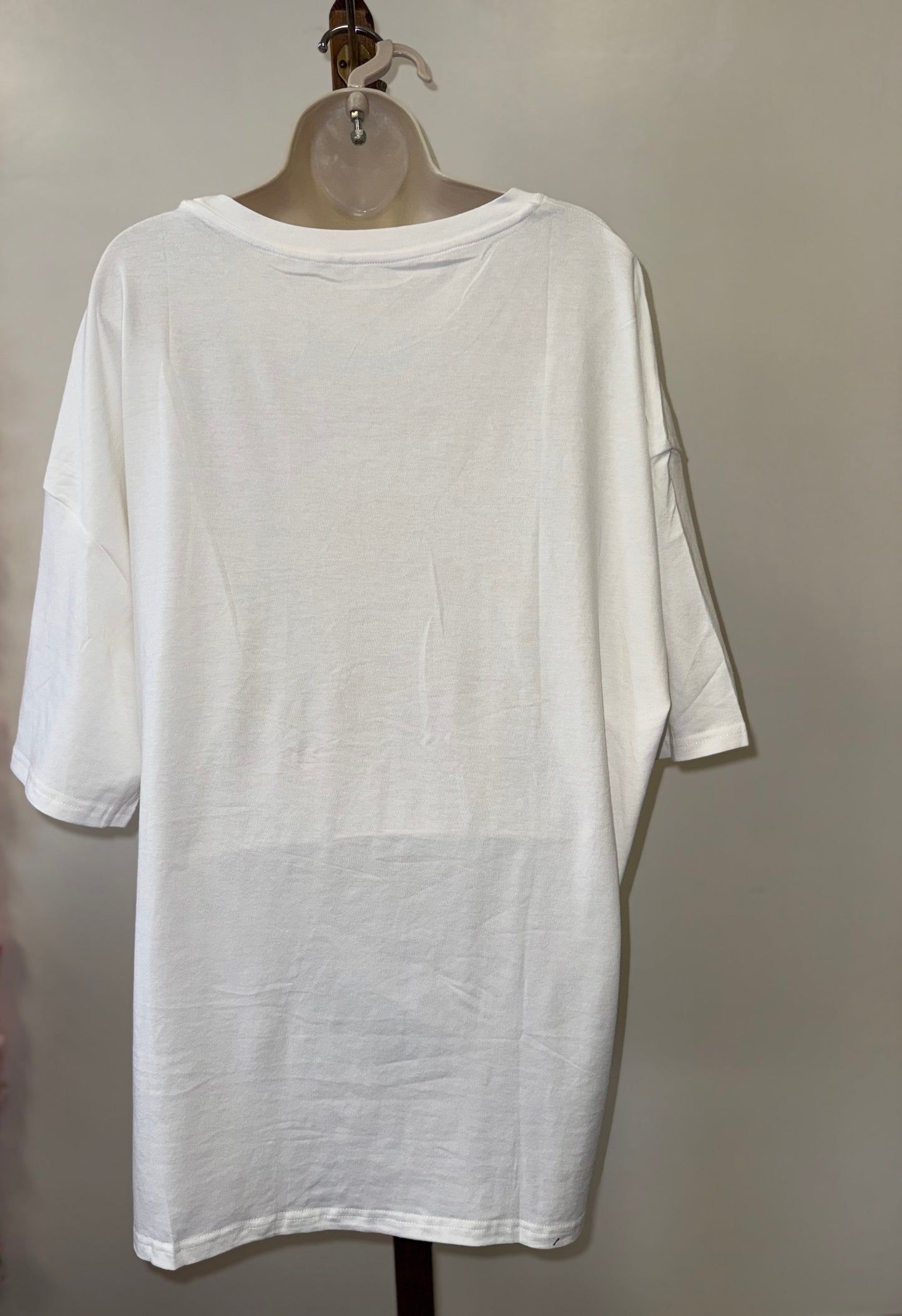 Brand New Bow Pattern White T-Shirt (XXL)