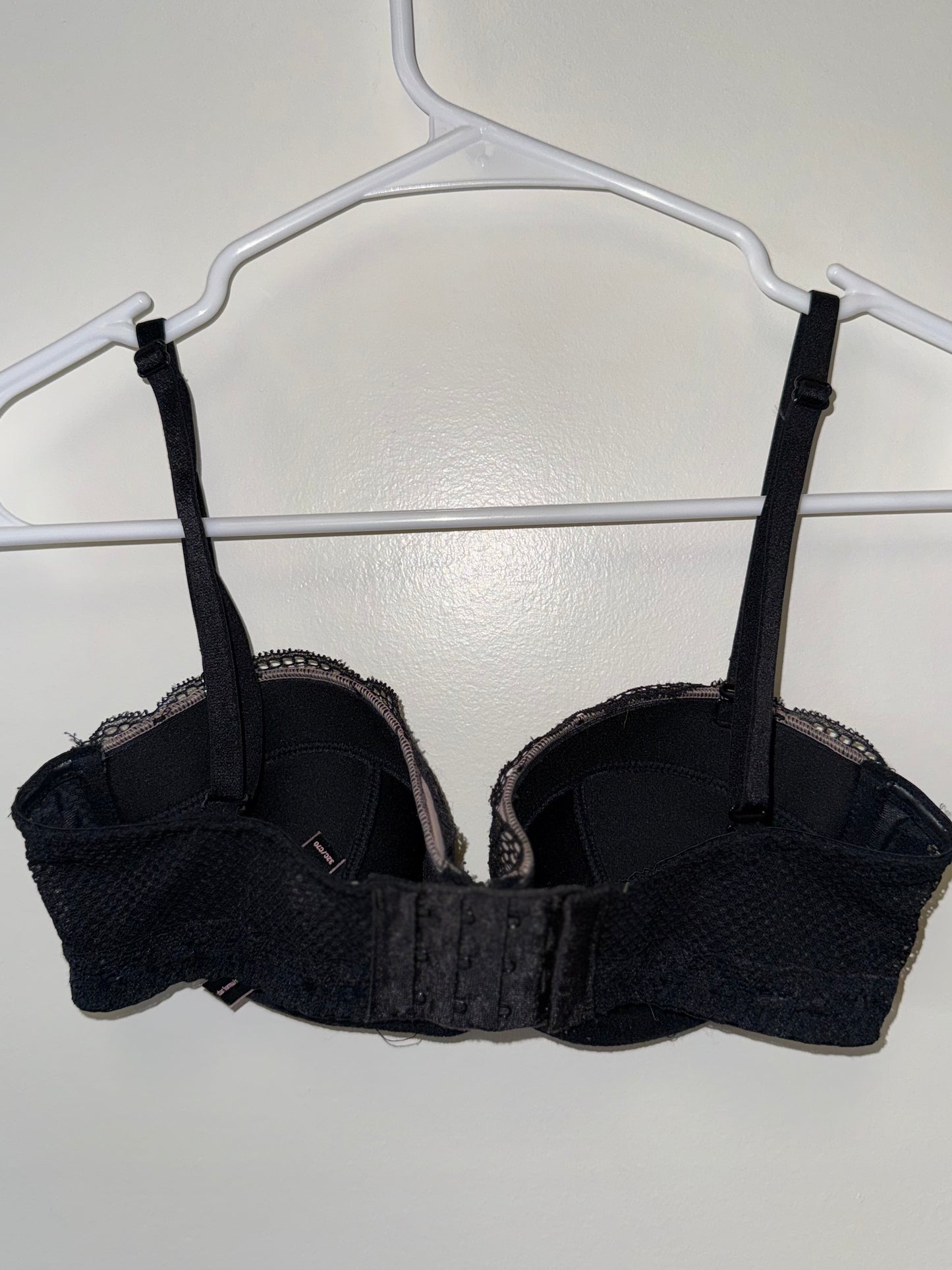 Victoria's Secret (32C) Black and Nude Mesh Very Sexy Balconet Bra