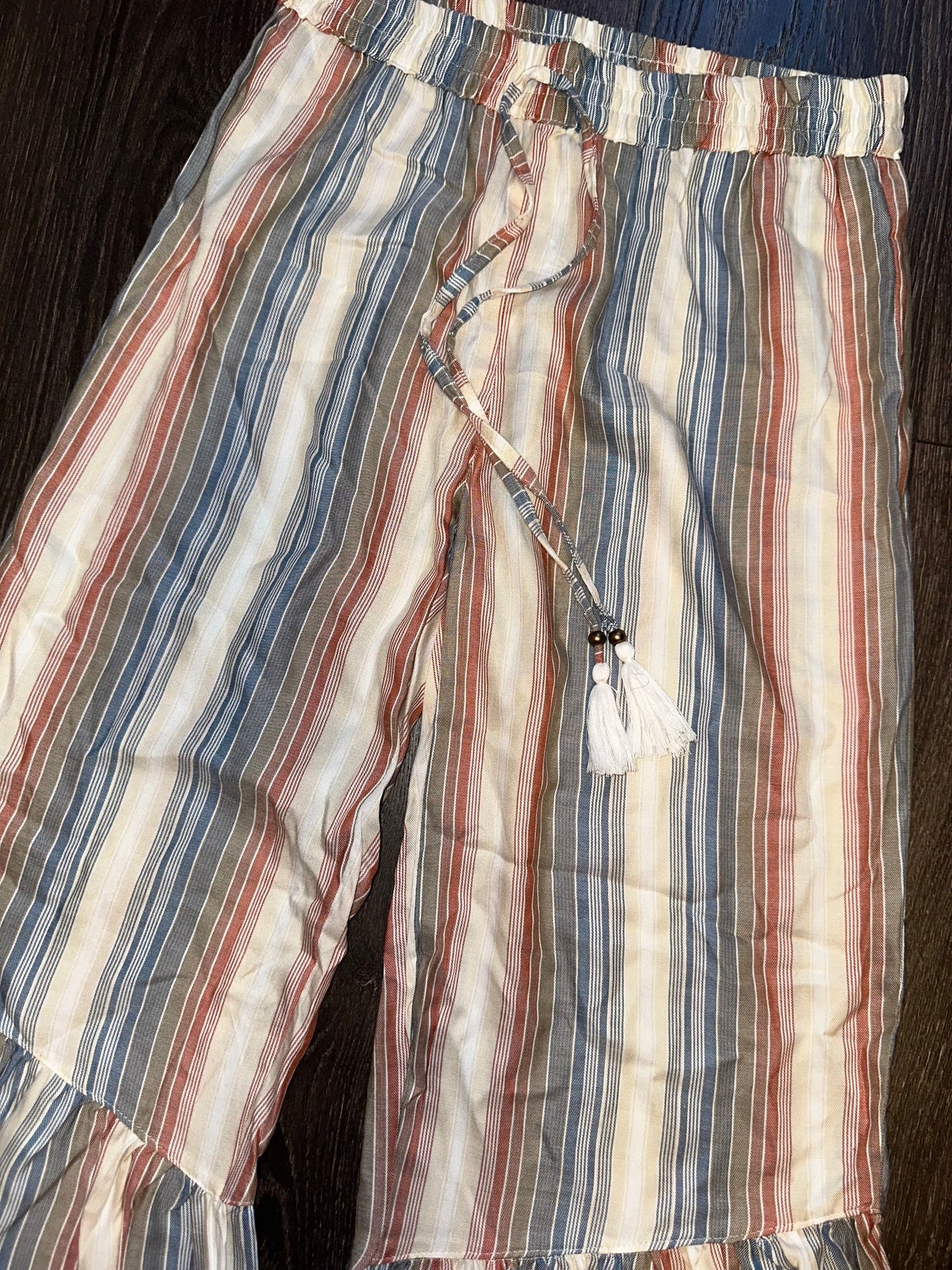 NWT Angie (Large) Brand New Striped Bell Bottom Rayon Pants