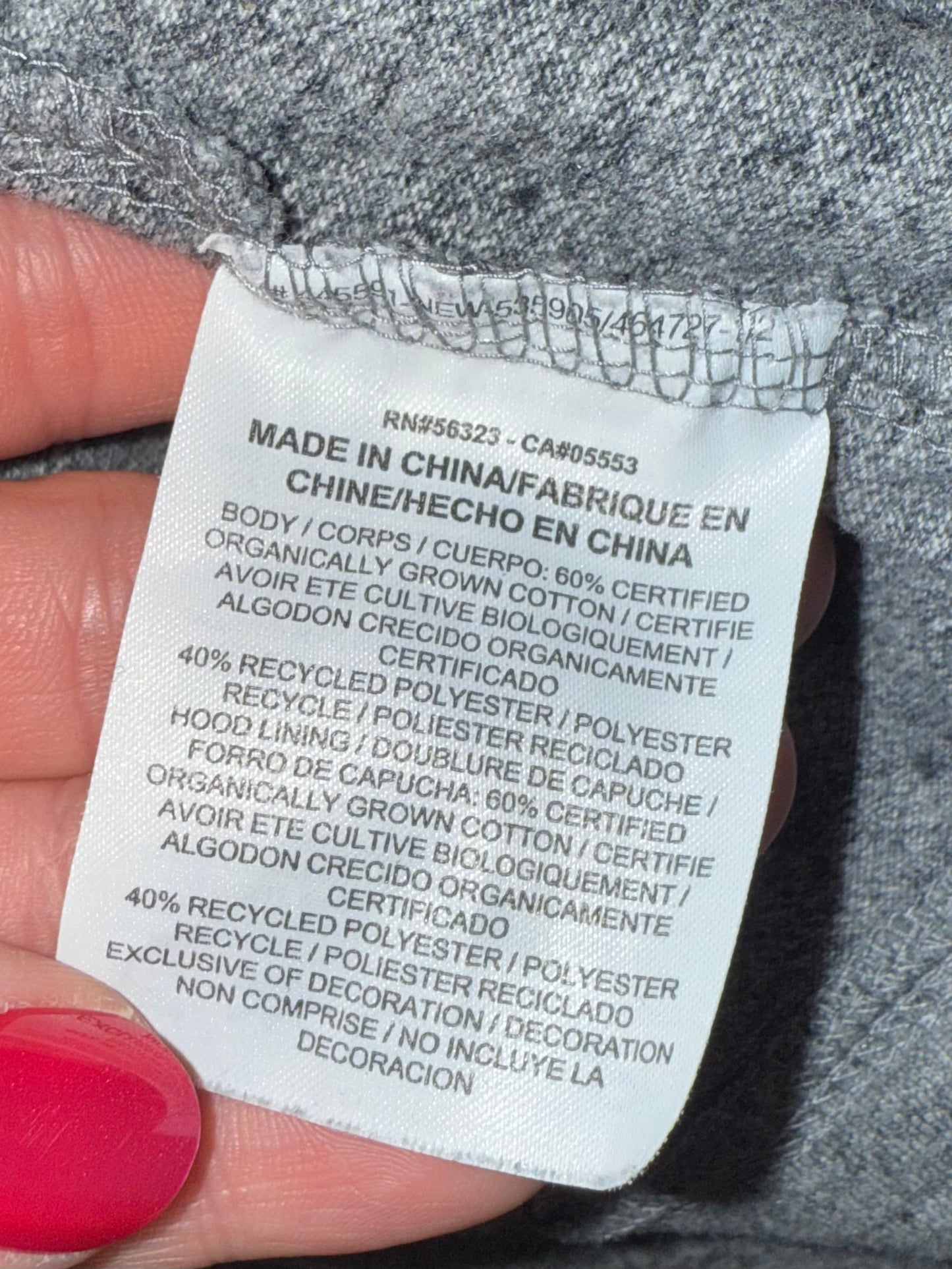 Nike (Medium) Grey Full Zip Up Hooded Jacket with Red Tag