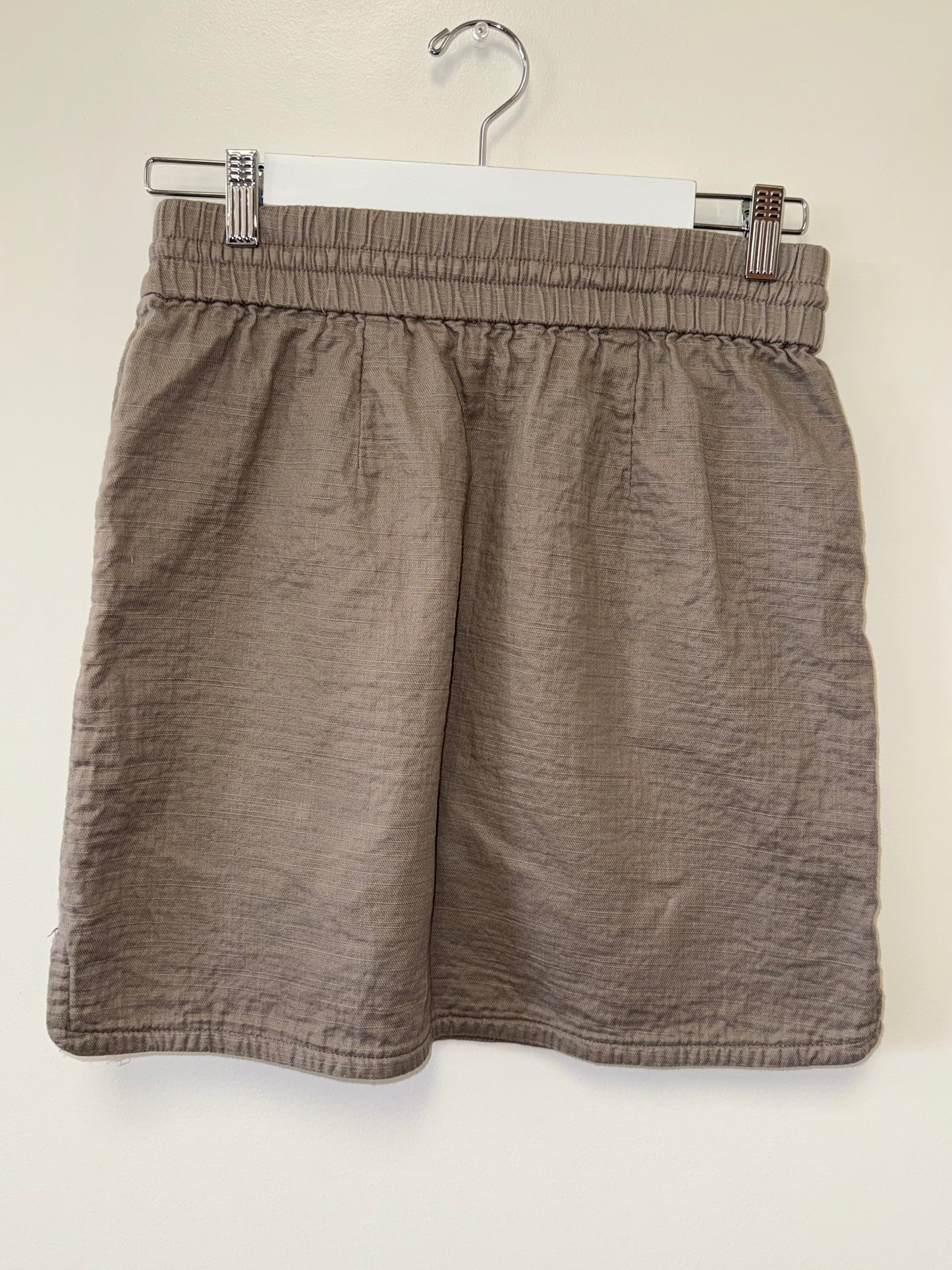 LOFT (Small) Tan Stretchy Drawstring Waistband Skirt with Pockets