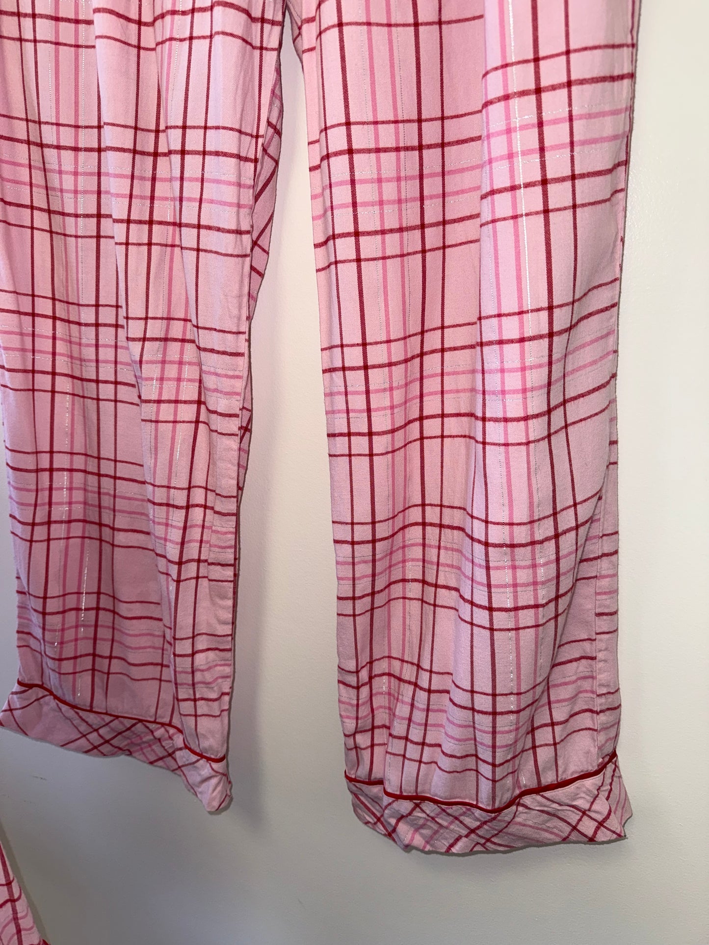 Victoria's Secret (Large) Pink & Red Plaid Sleep Pajama Set