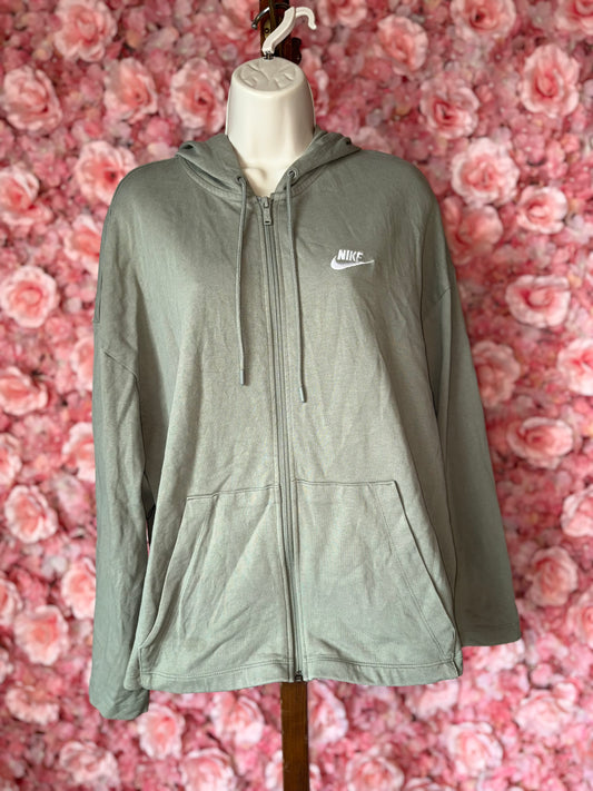 Nike (XL) Light Green Zip Up Jacket with Wide Sleeves