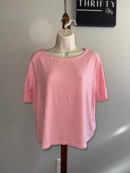 NWT Old Navy (Small) Brand New Orange//White Striped Short Sleeve Crop Top