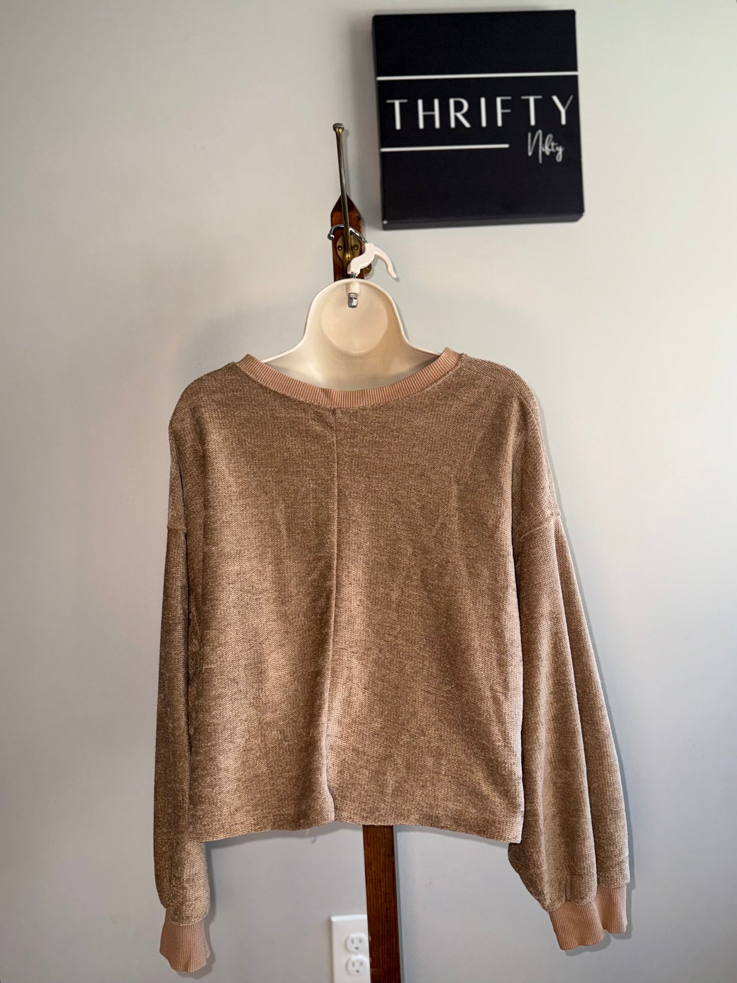 Zara (Medium) Brown Cropped Crewneck Sweatshirt