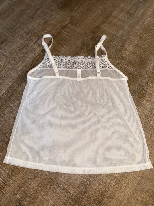 (Medium) White Sheer Tank Top Lingerie