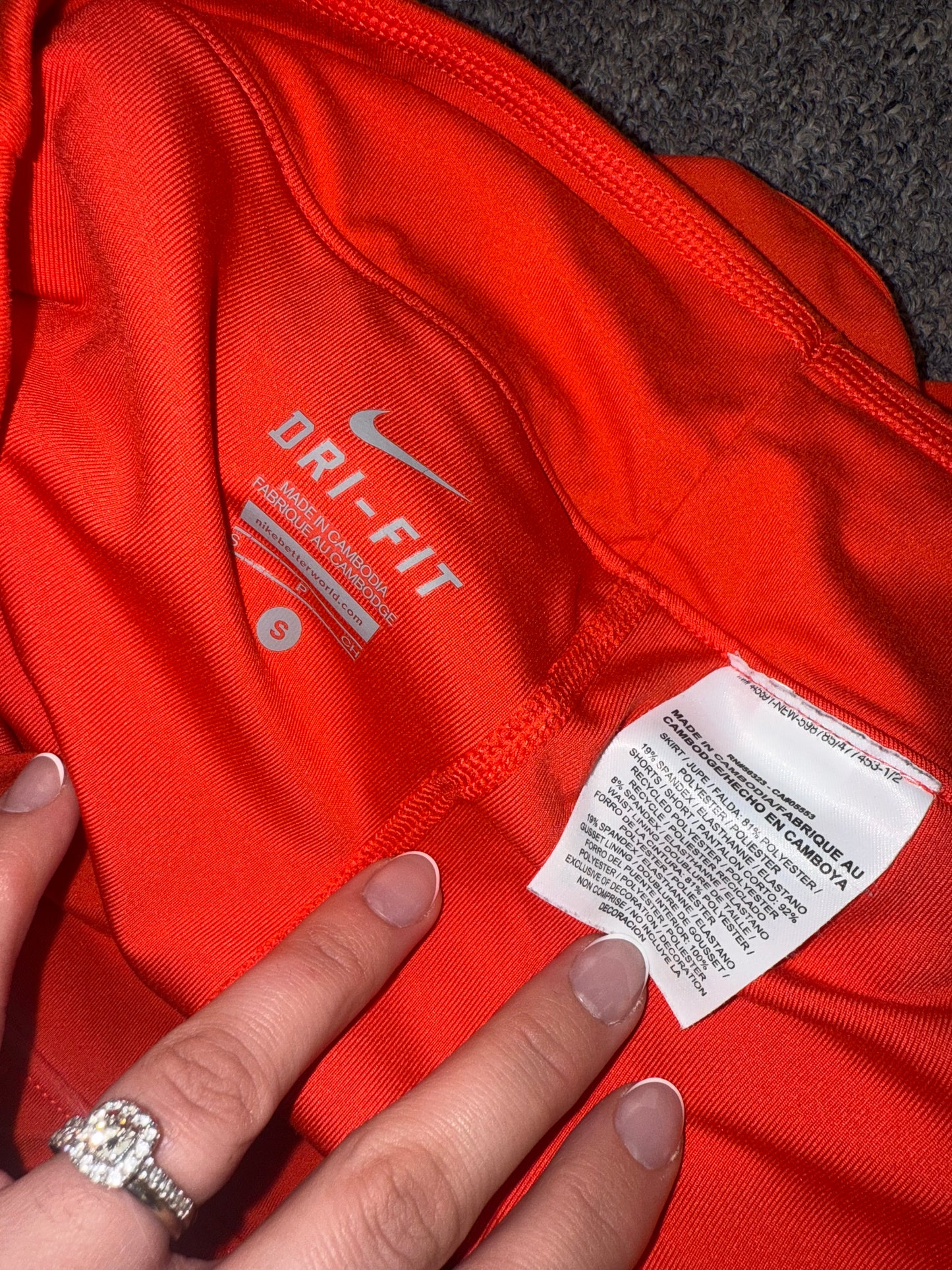 Nike (Small) Orange Dri-Fit Skort