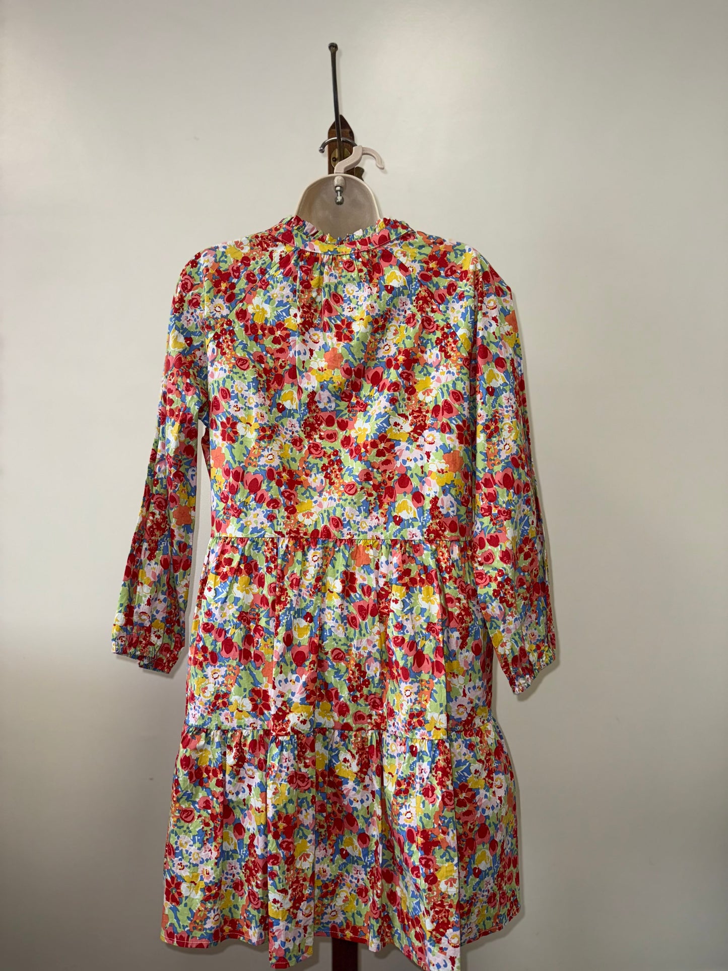 NWT Sugar + Lips (Small) Brand New Colorful Floral Long Sleeve V-Neck Midi Dress