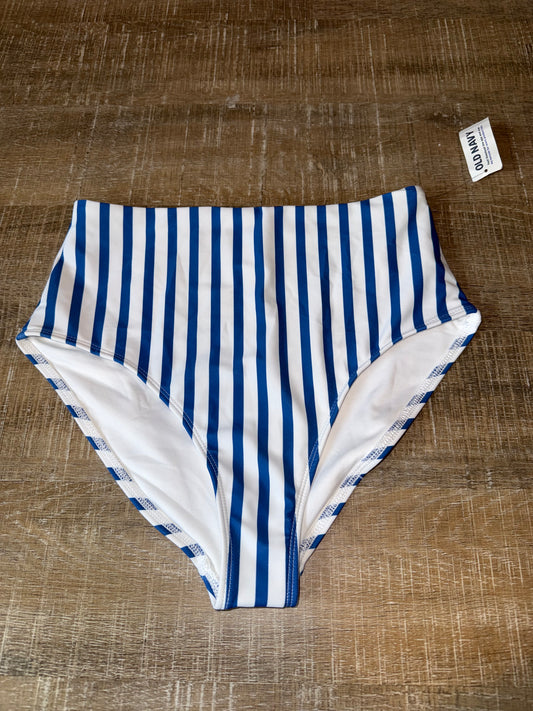 NWT Old Navy (XS) Brand New Blue and White Striped High Waisted Swim Bottoms