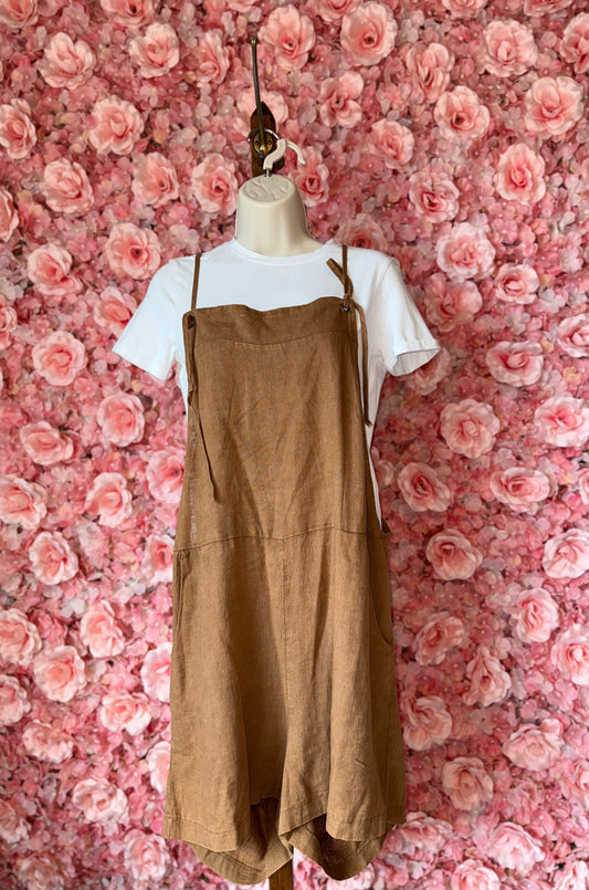 Zenana (Small) Brown Linen Romper