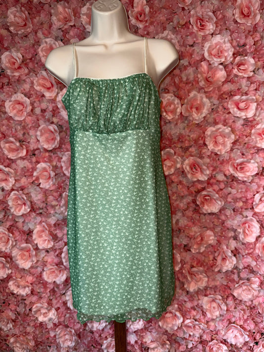 Daisy Street (10) Green Floral Sheer Midi Dress