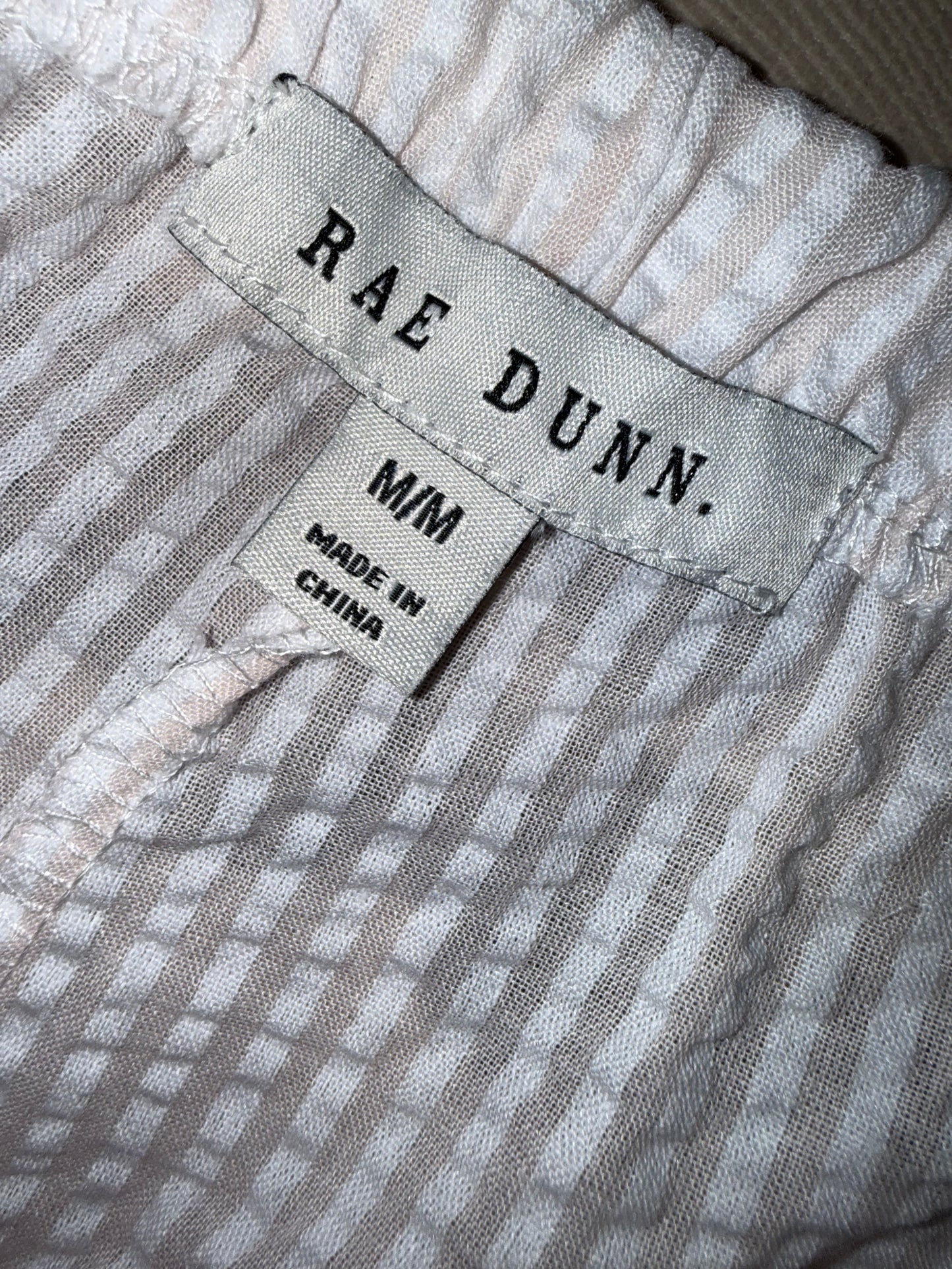 Rae Dunn (Medium) Pink/White Ribbed 'Be Kind' Sleepwear Shorts