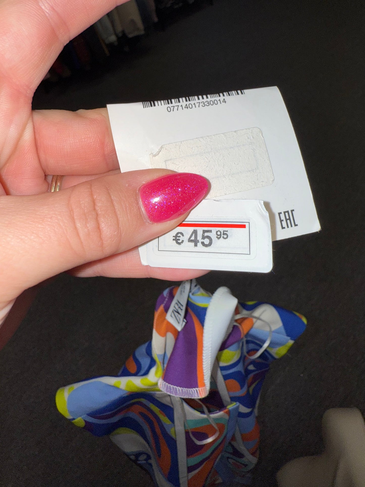 NWT Zara (XS) Brand New Colorful Pattern V-Neck Dress