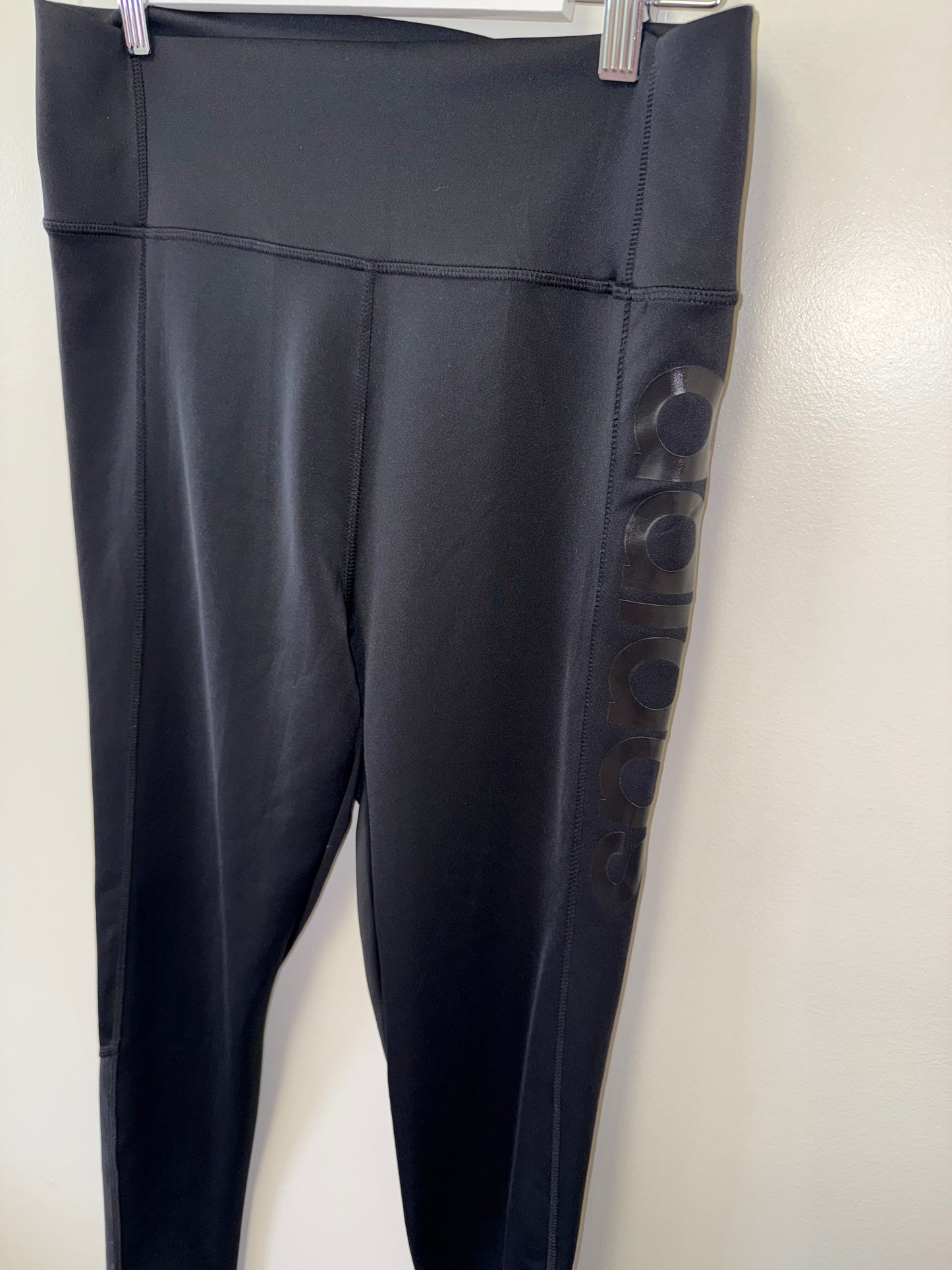 Adidas (Large) Black Smooth Soft Leggings with Mesh Detailing Back Legs