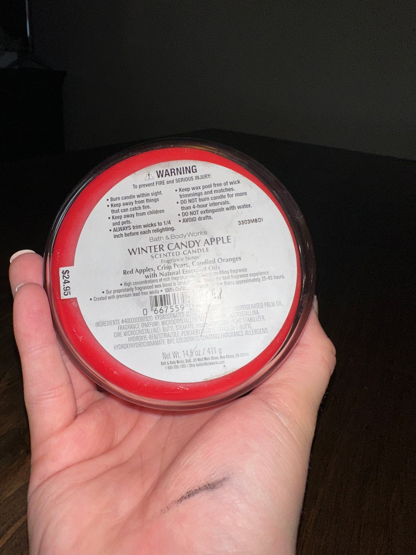 Bath & Body Works Winter Candy Apple 3 Wick Candle
