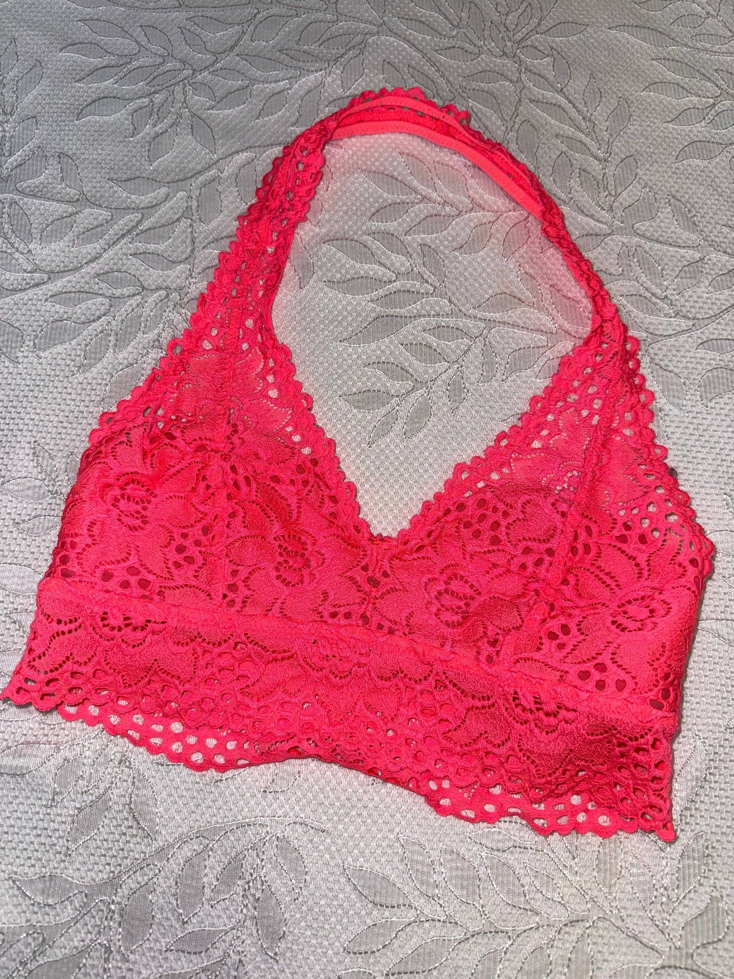Aerie (Medium) Neon Pink Lace Bralette