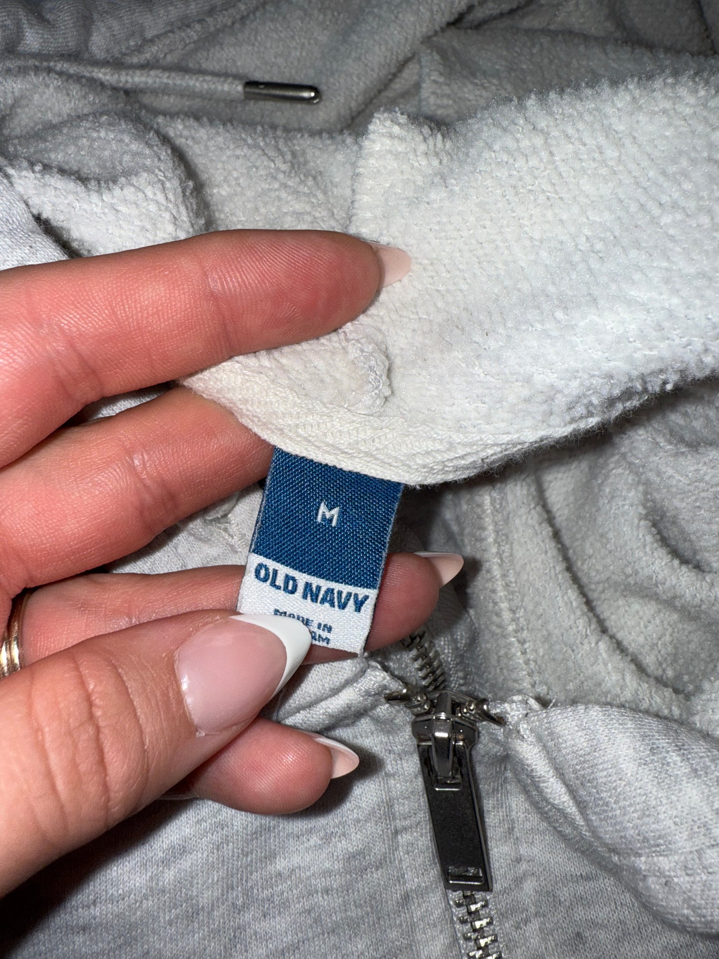 Old Navy (Medium) Grey Cropped Zip Up Hooded Jacket