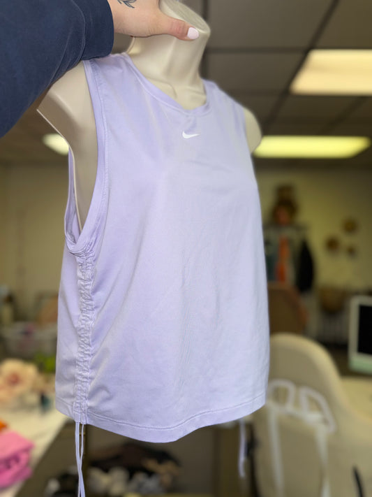 Nike (Medium) Light Purple Dri Fit Tank Top with Ruched Tied Sides