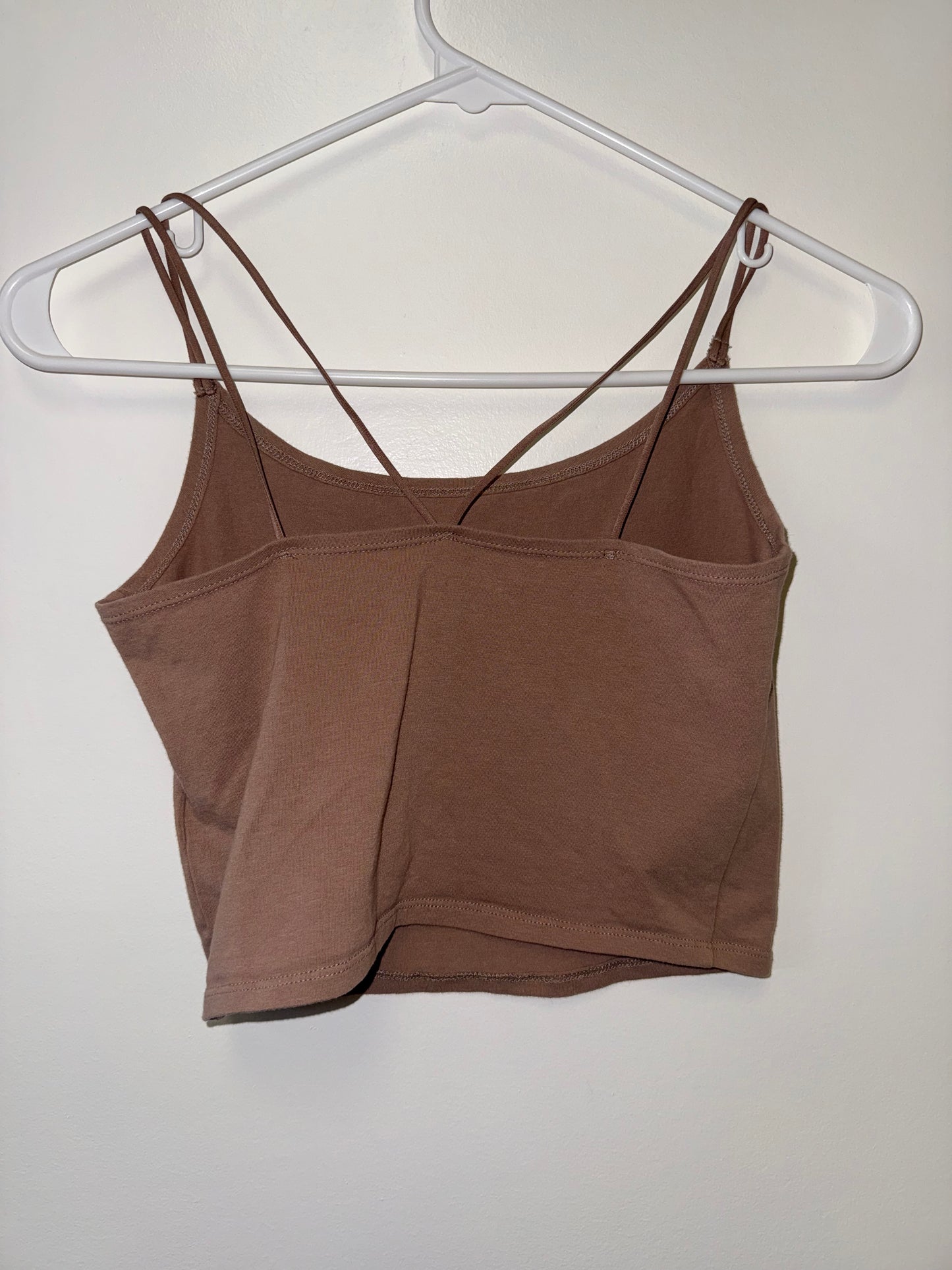 Abercrombie & Fitch (Small) Brown Cropped Light Cami Tank Top