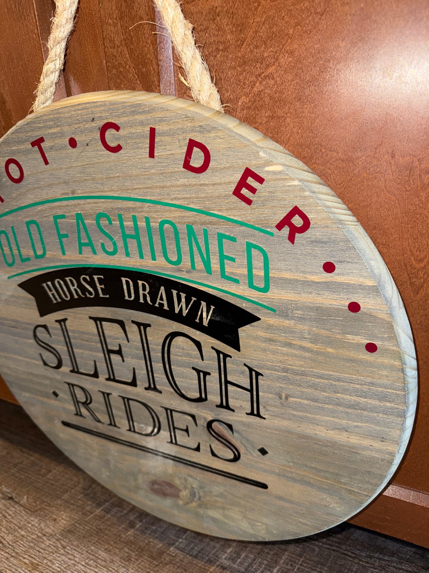 Handmade Christmas Wooden Sign for Front Door