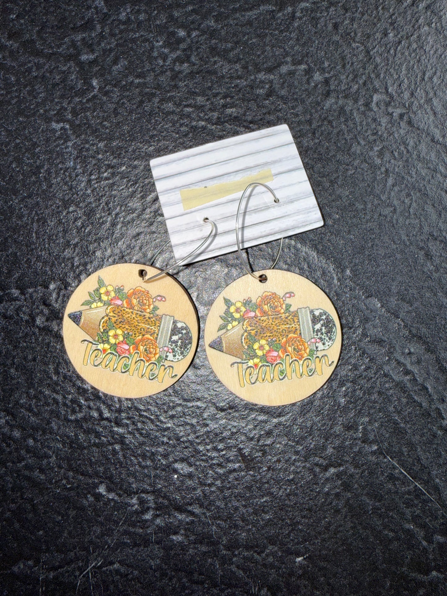 Wooden Teacher Earrings