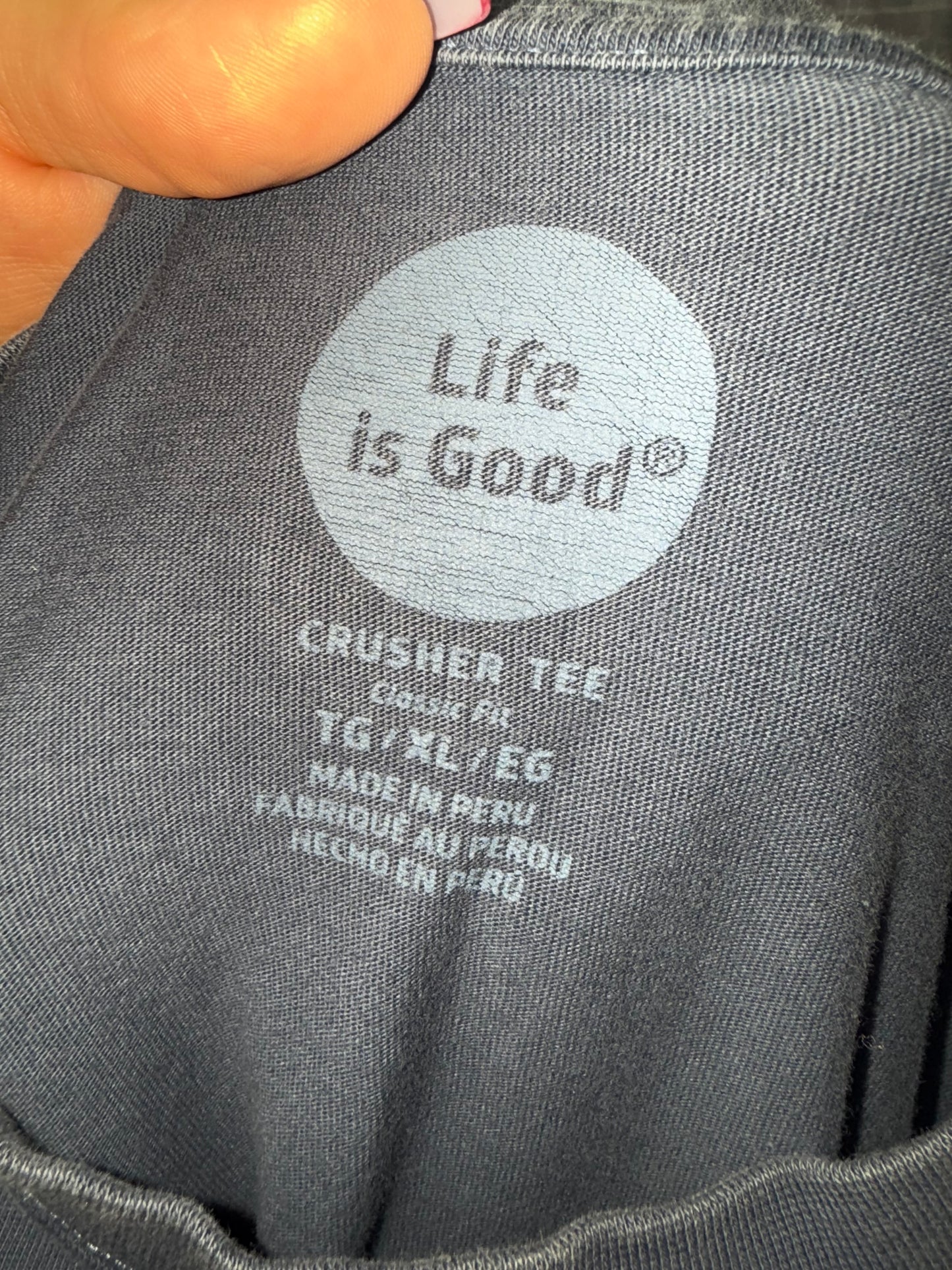 Life Is Good (XL) Blue T-Shirt with Football Print