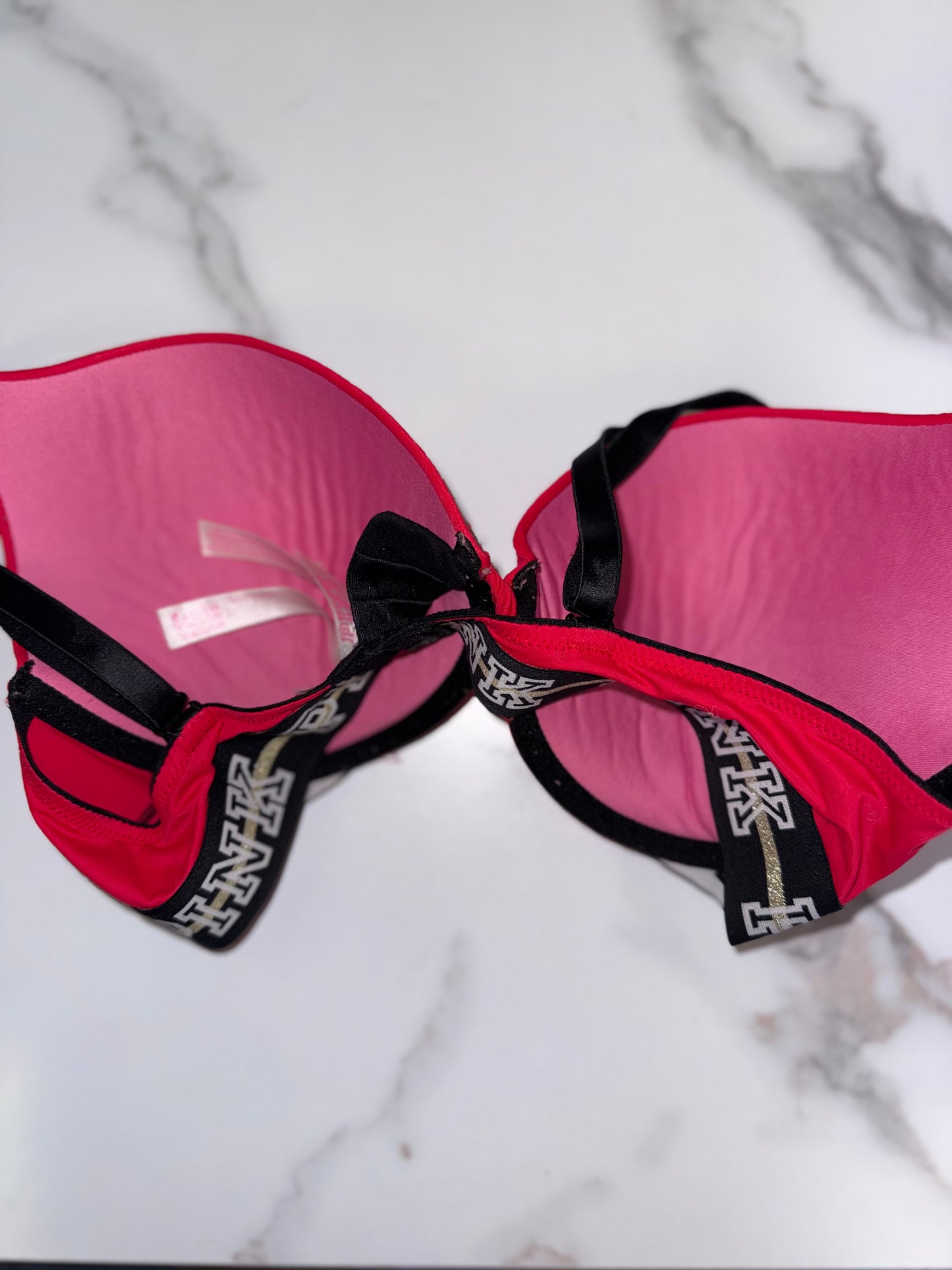 PINK Victoria's Secret (34D) Red Wear Everywhere Push Up Bra