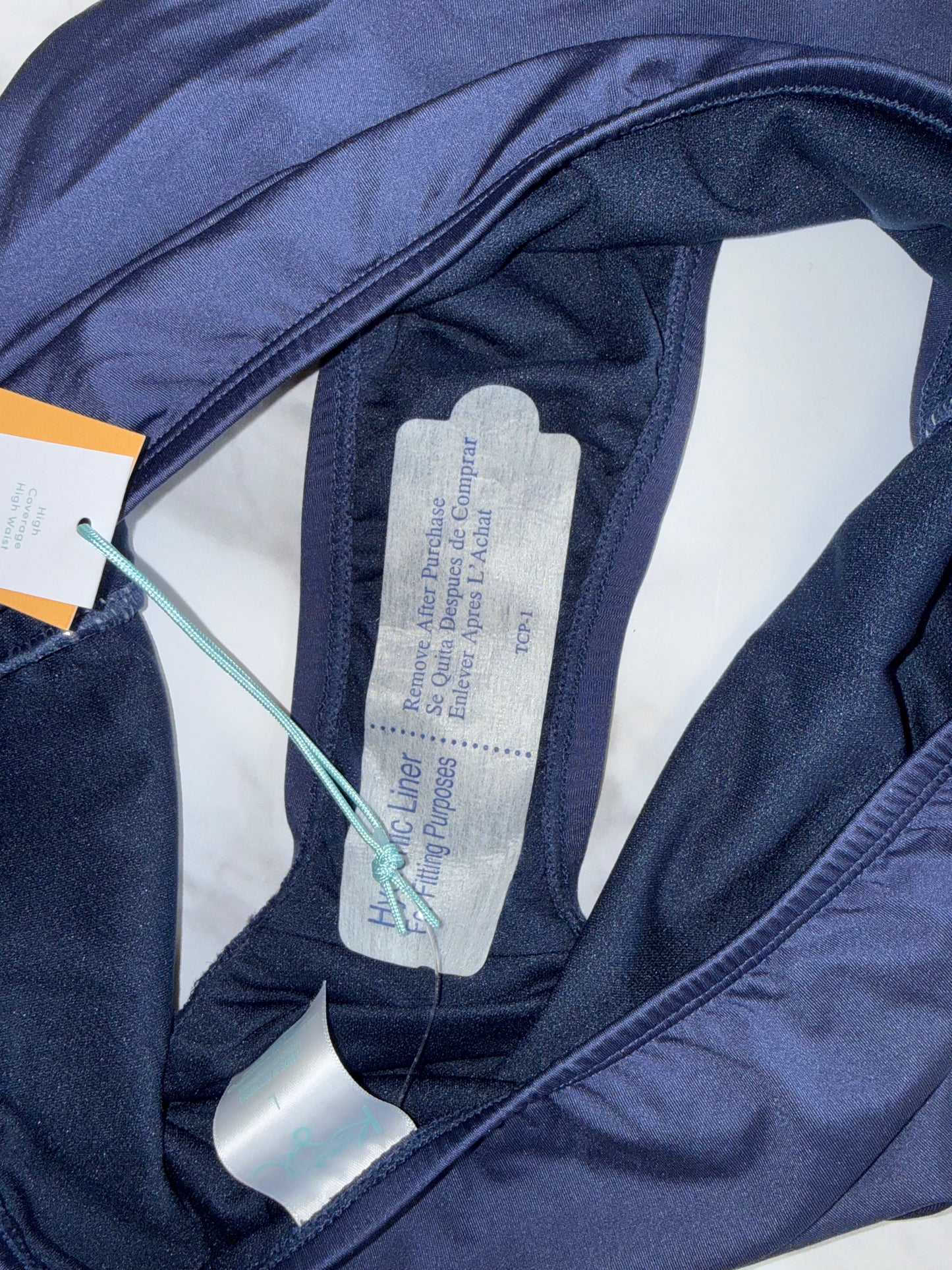 NWT Kona Sol (Large) Brand New Navy Blue High-Rise High Coverage Bikini Bottoms