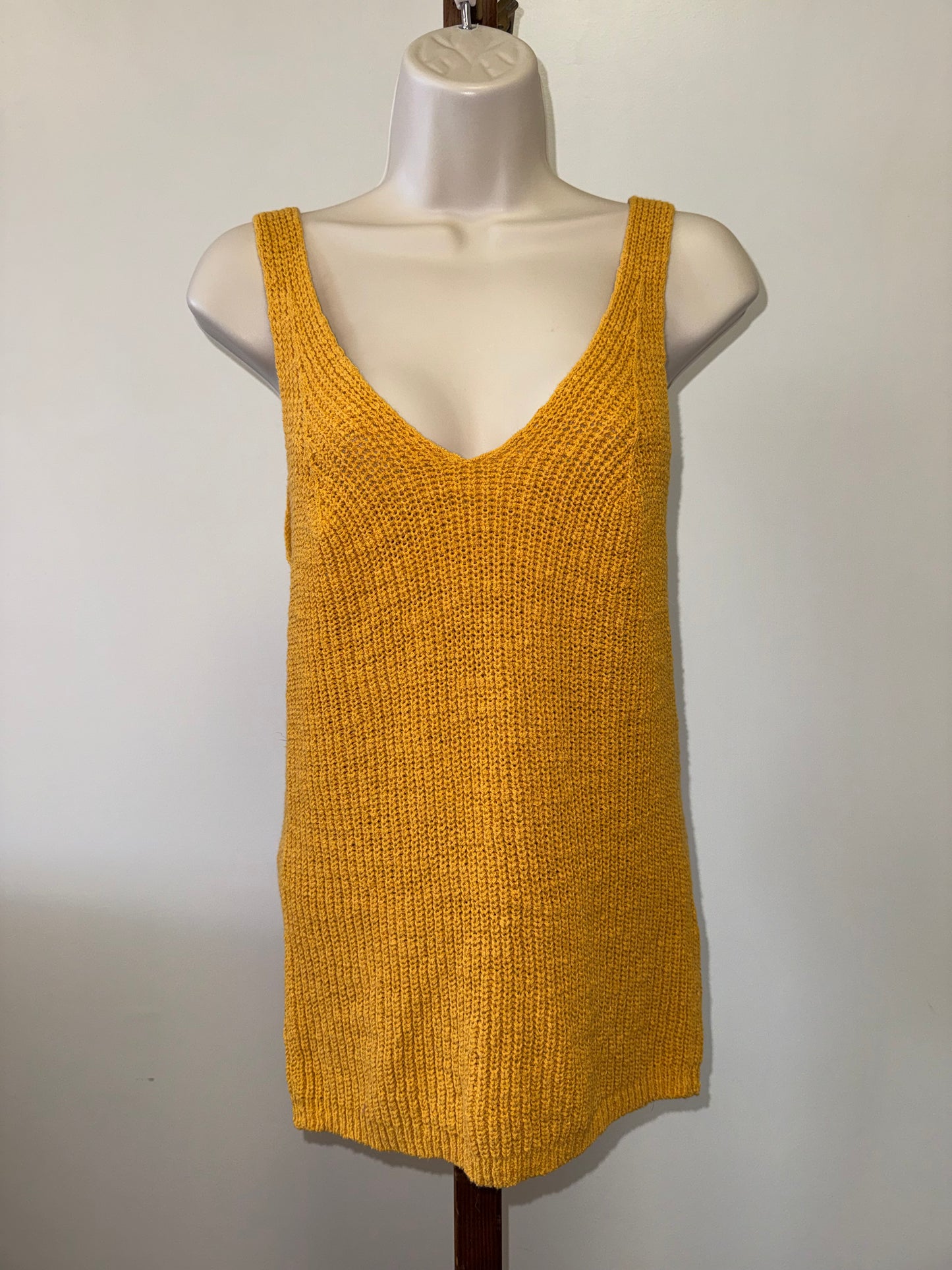 Madewell (Medium) Mustard Yellow V-Neck Knit Tank Top