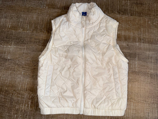Old Navy (Medium) Cream Zip Up Puffer Vest