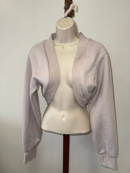 (Large) Khaki Super Cropped Sweatshirt Cardi Cover Up